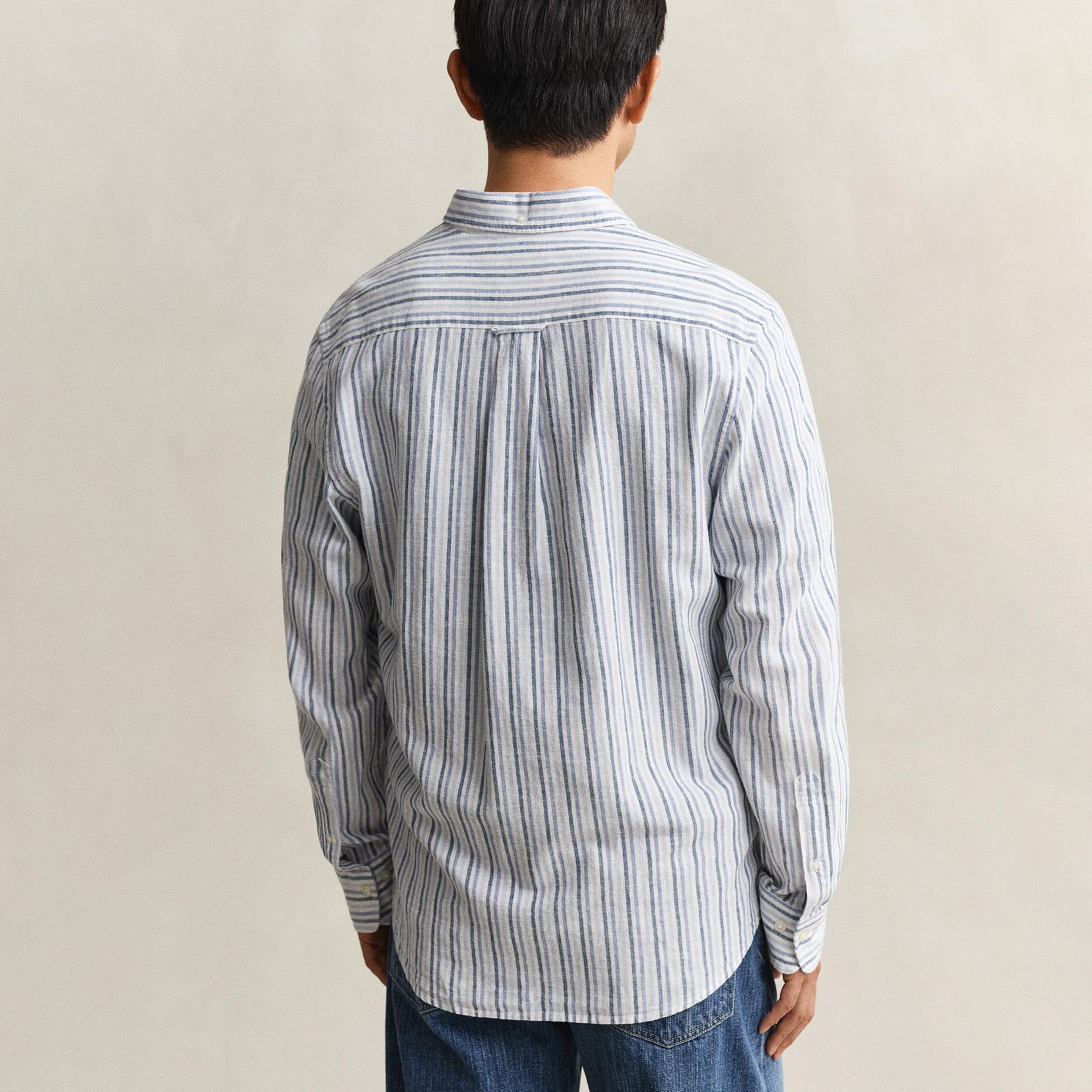 GANT Erkek Mavi Regular Fit Çizgili Gömlek