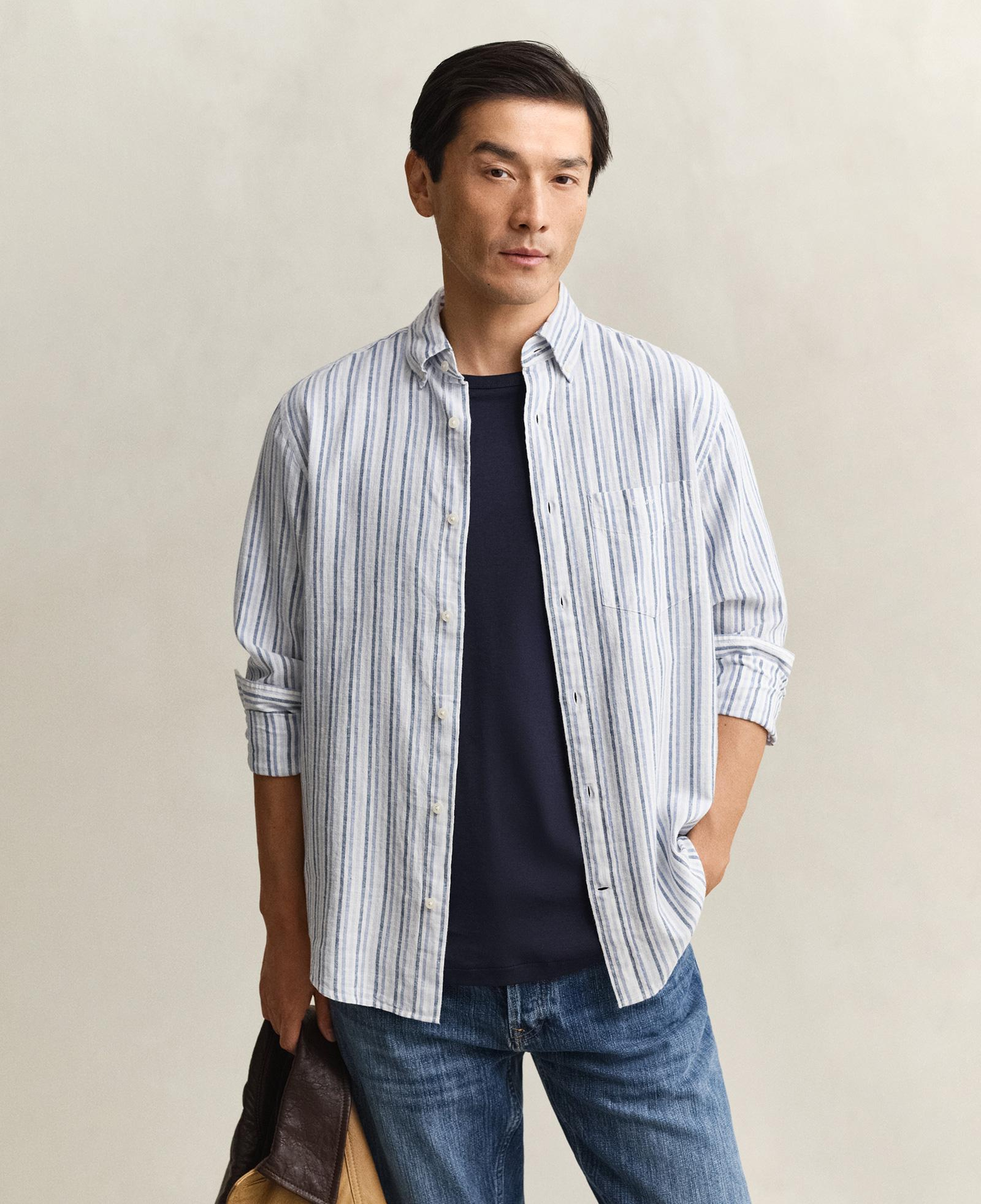 GANT Erkek Mavi Regular Fit Çizgili Gömlek