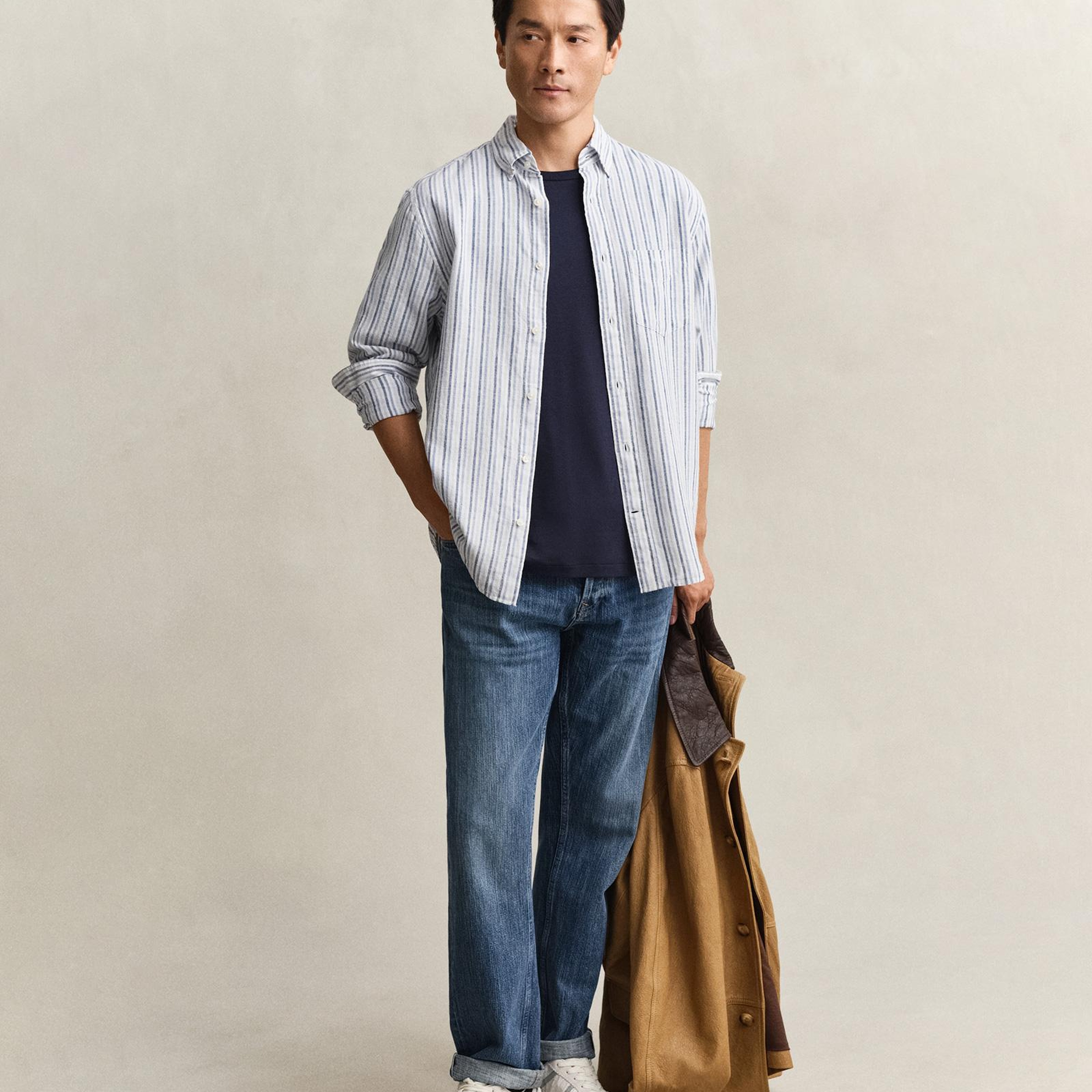 GANT Erkek Mavi Regular Fit Çizgili Gömlek