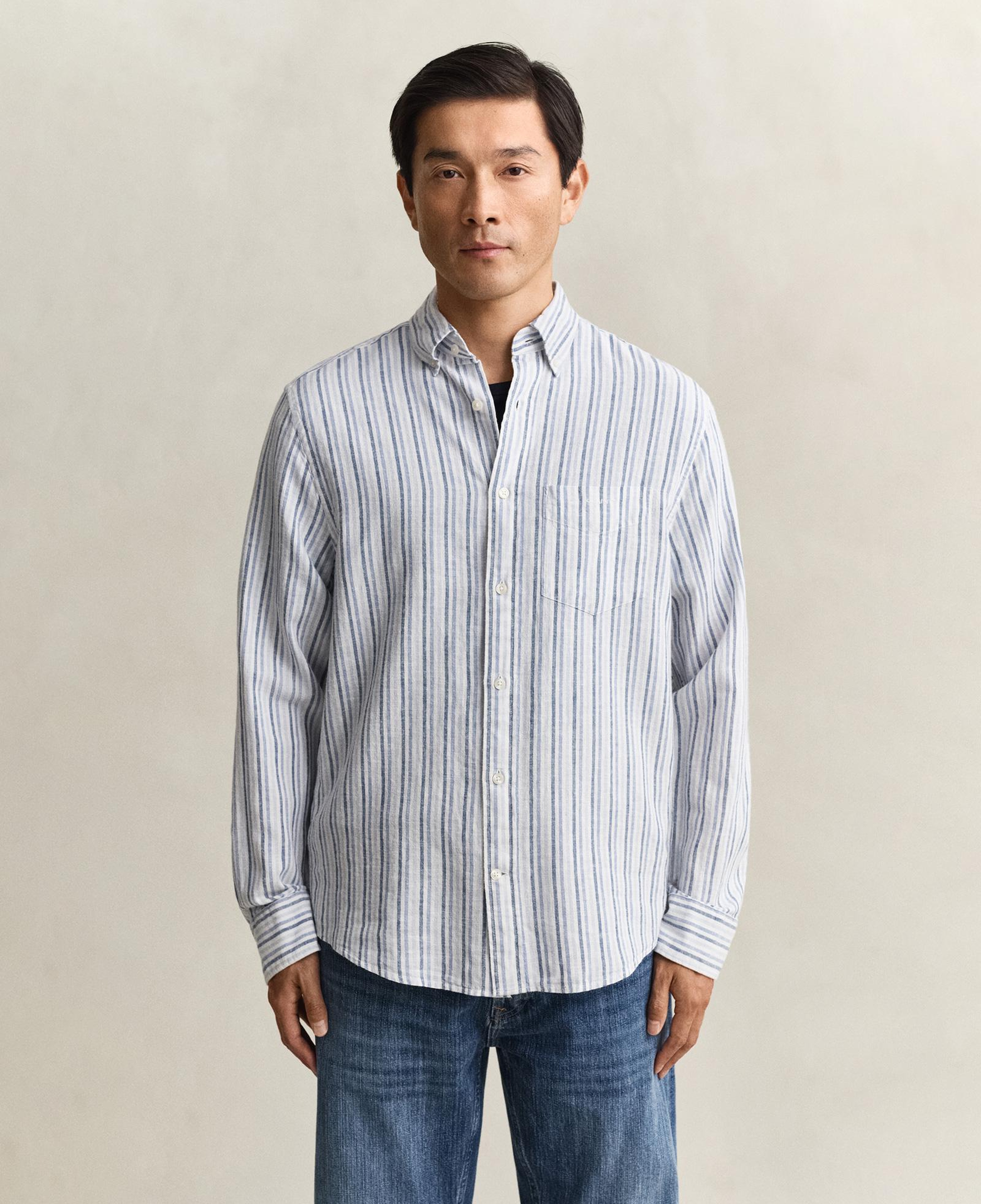 GANT Erkek Mavi Regular Fit Çizgili Gömlek
