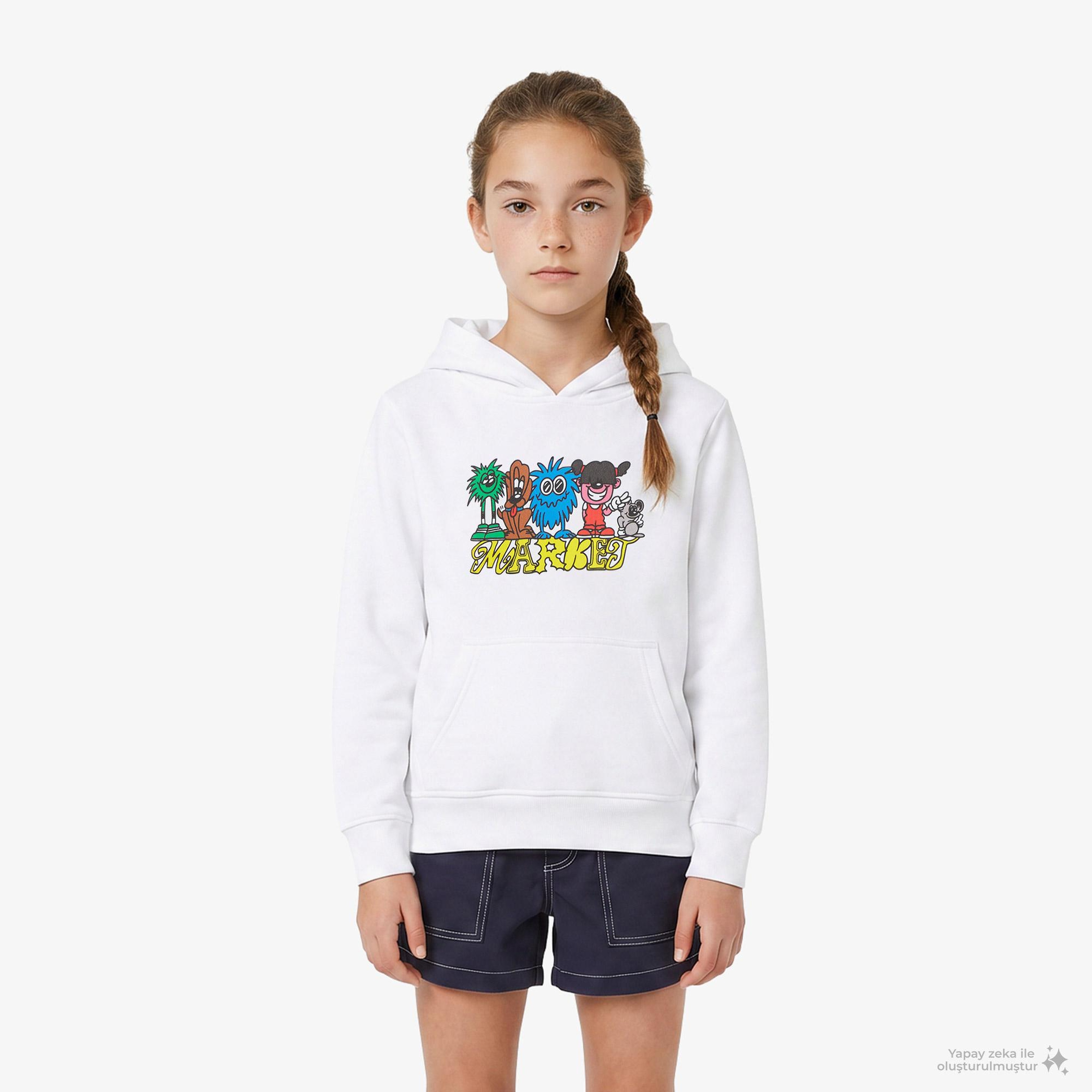 Mini Market My Squad Çocuk Beyaz Hoodie