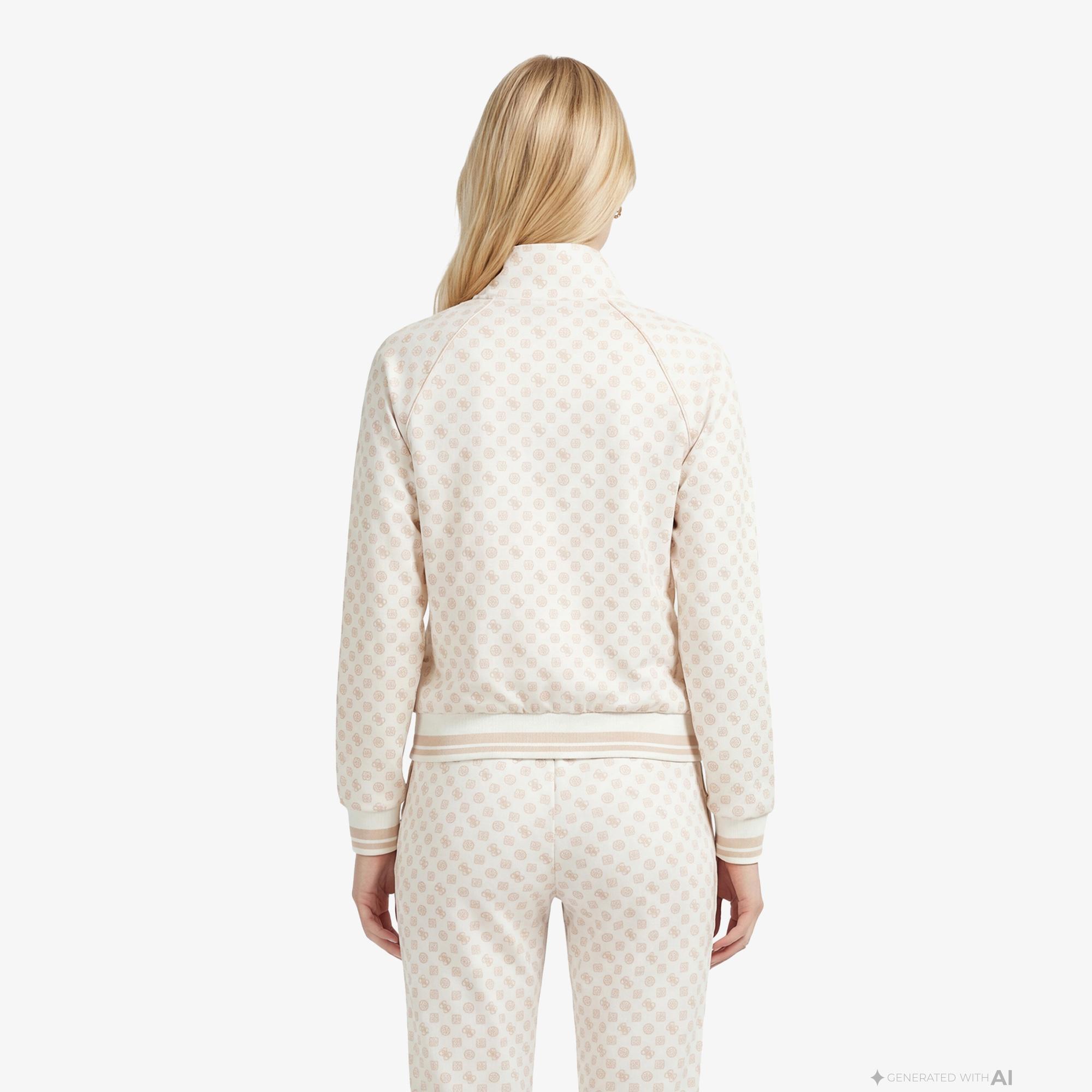 Guess Aggie Aktif Scuba Kadın Krem Sweatshirt