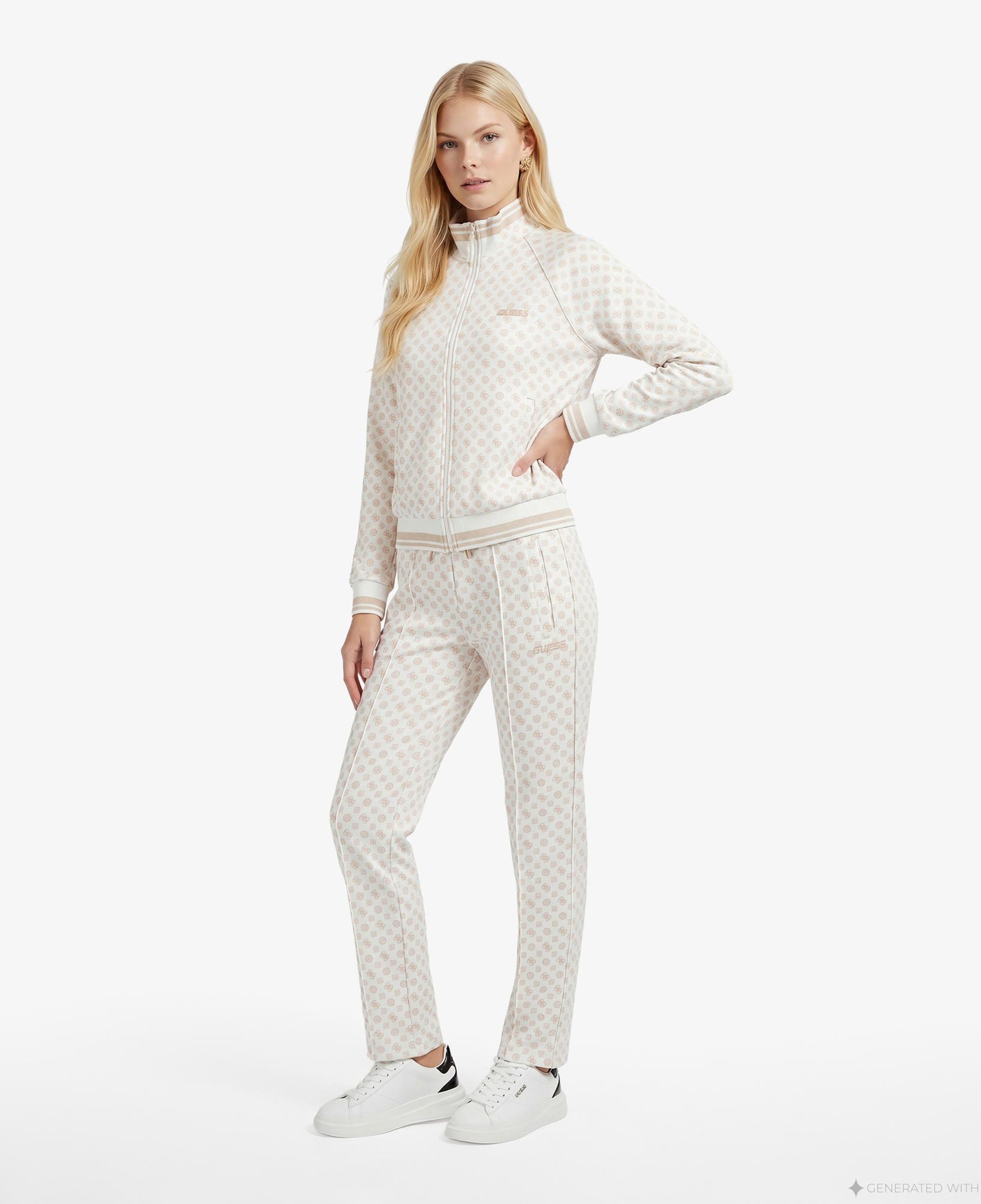 Guess Aggie Aktif Scuba Kadın Krem Sweatshirt