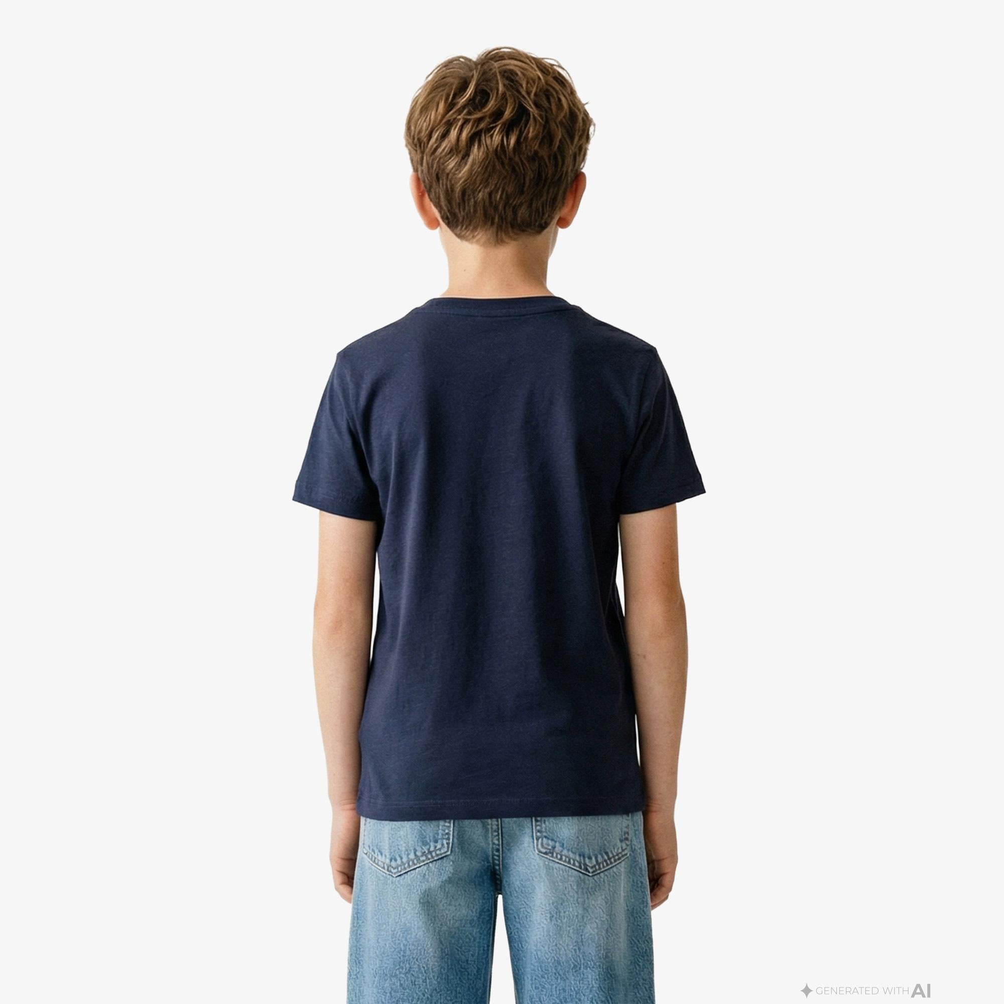 Tommy Hilfiger Curved Graphic Çocuk Lacivert T-Shirt