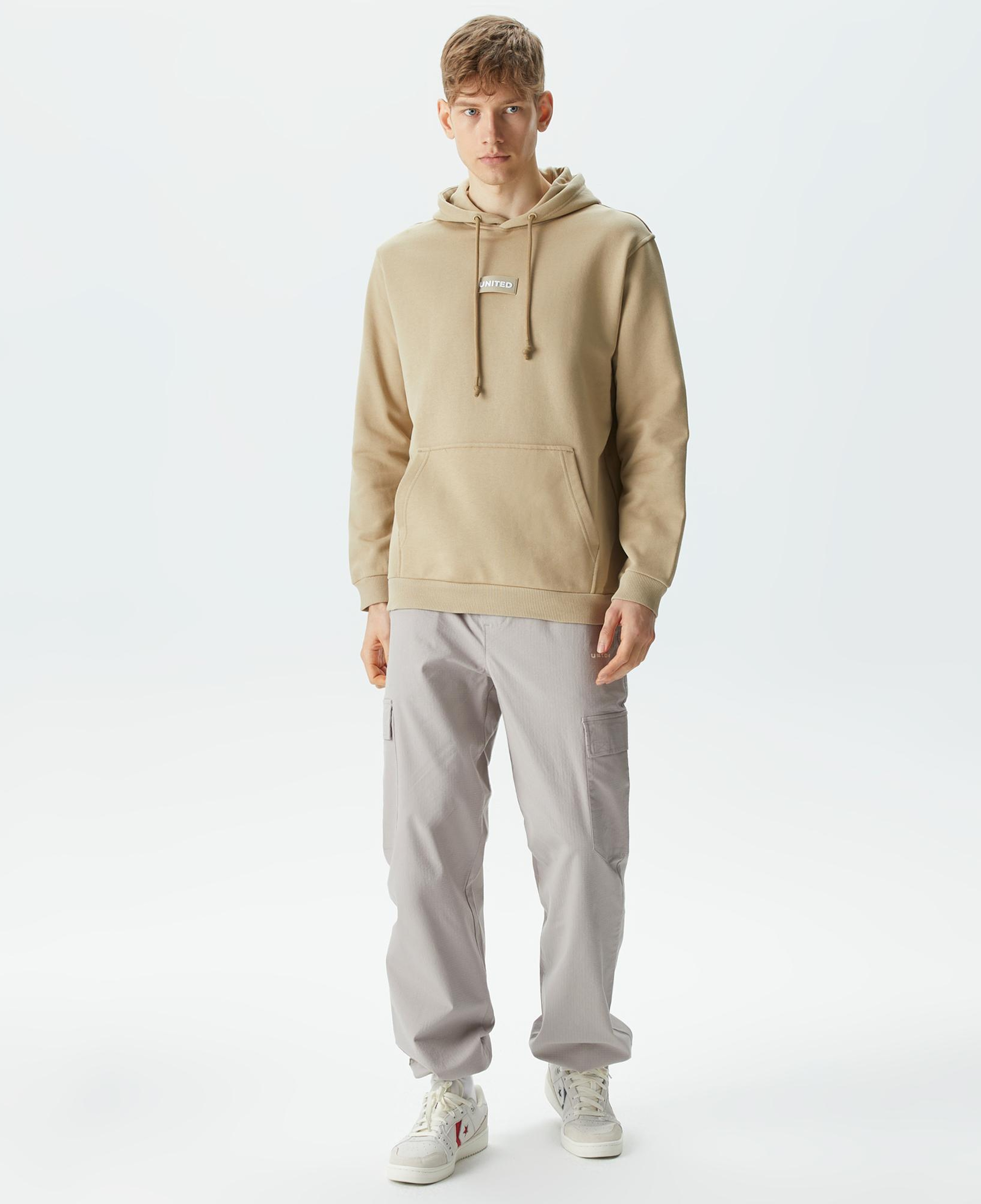 United 4 Classic Erkek Krem Hoodie