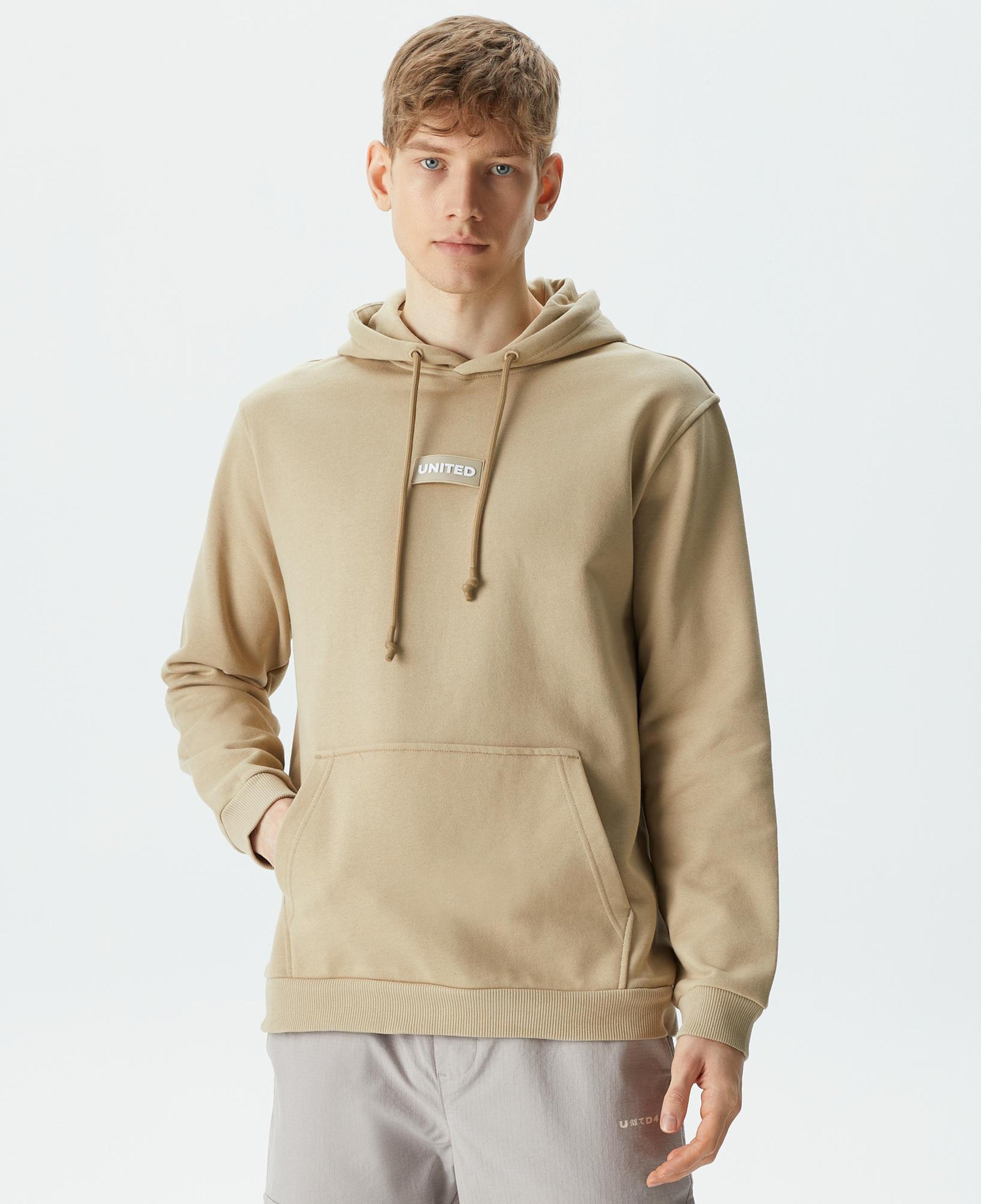 United 4 Classic Erkek Krem Hoodie
