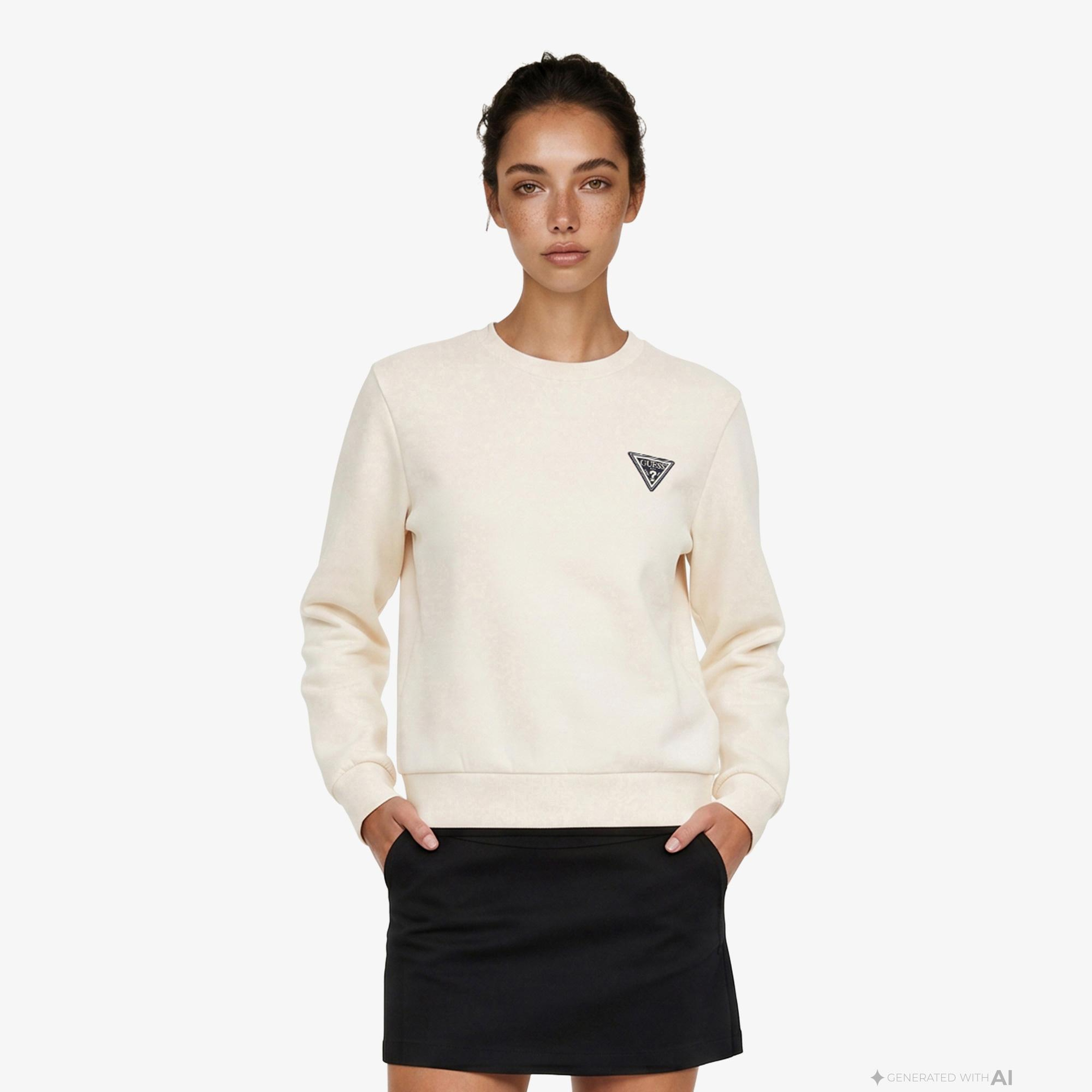 Guess Kadın Krem Sweatshirt