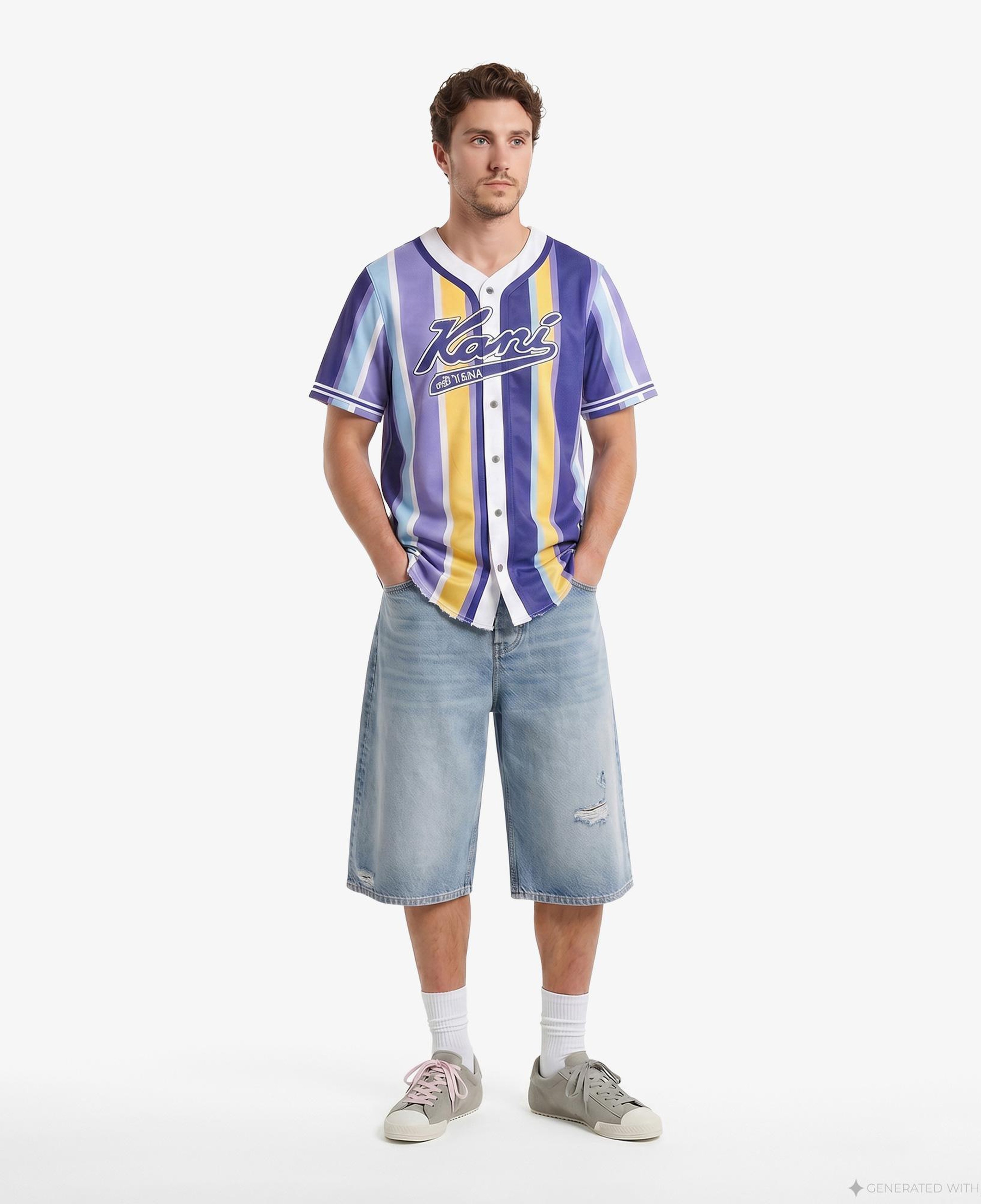Karl Kani Varsity Striped Baseball Erkek Renkli Gömlek