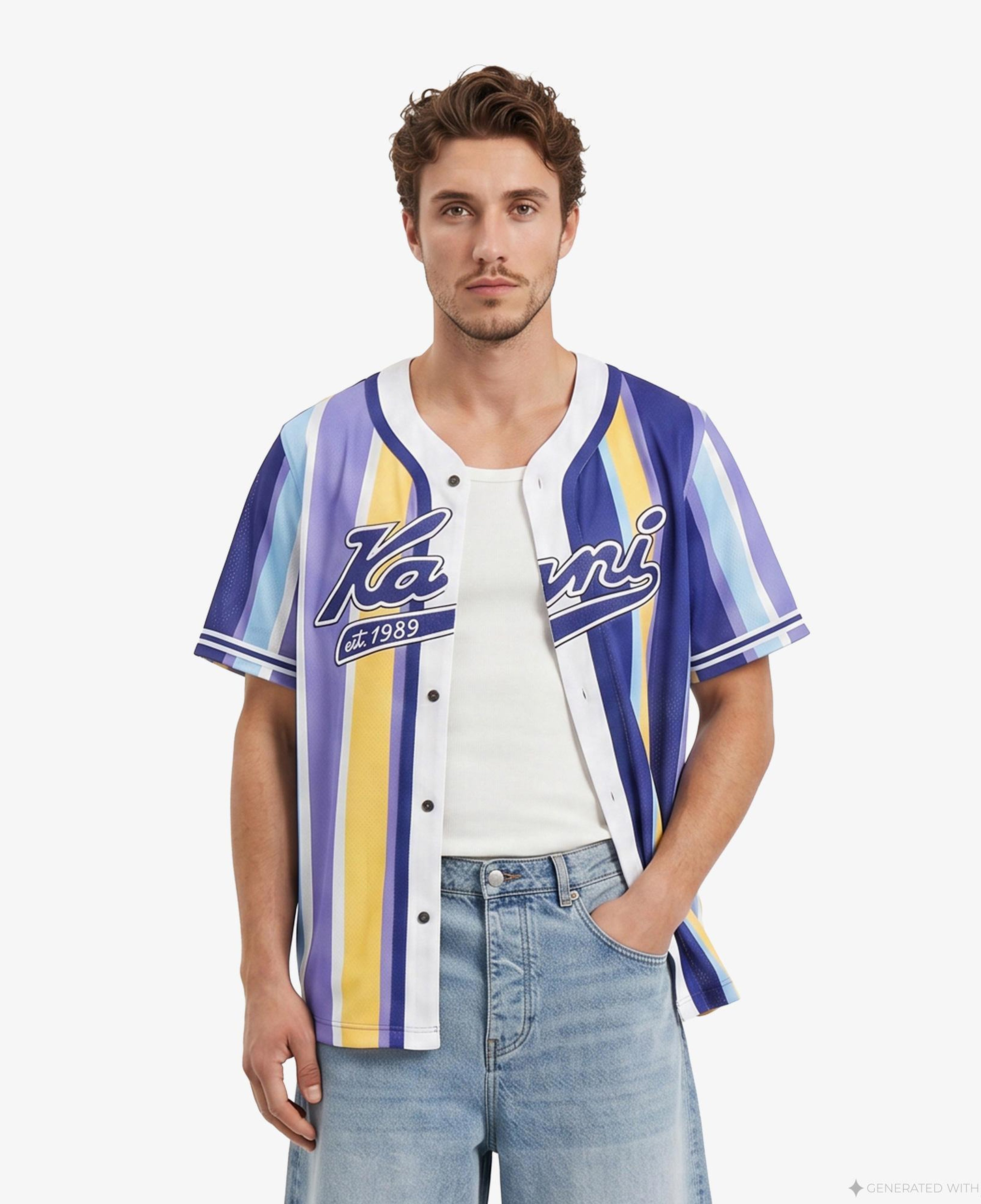 Karl Kani Varsity Striped Baseball Erkek Renkli Gömlek