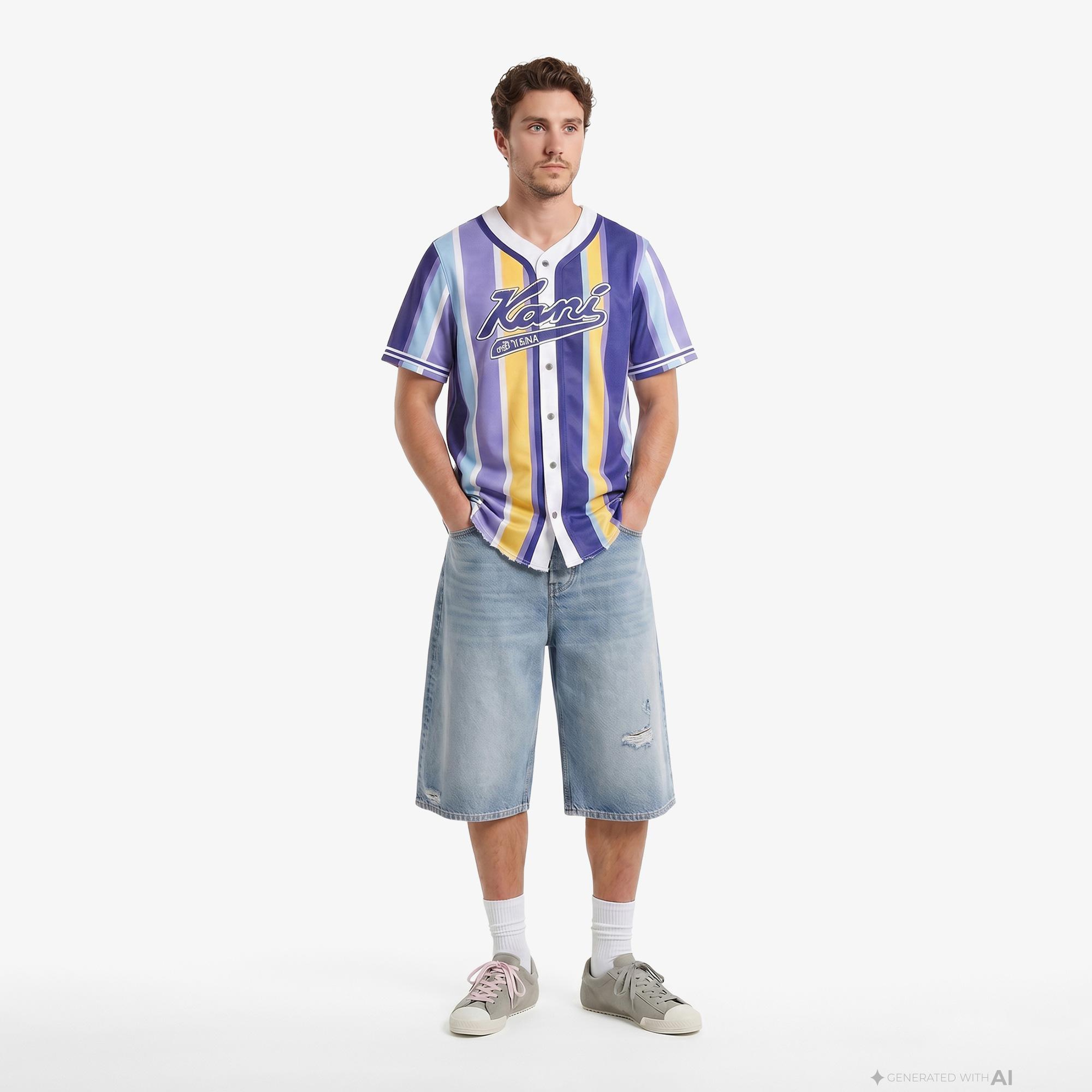 Karl Kani Varsity Striped Baseball Erkek Renkli Gömlek