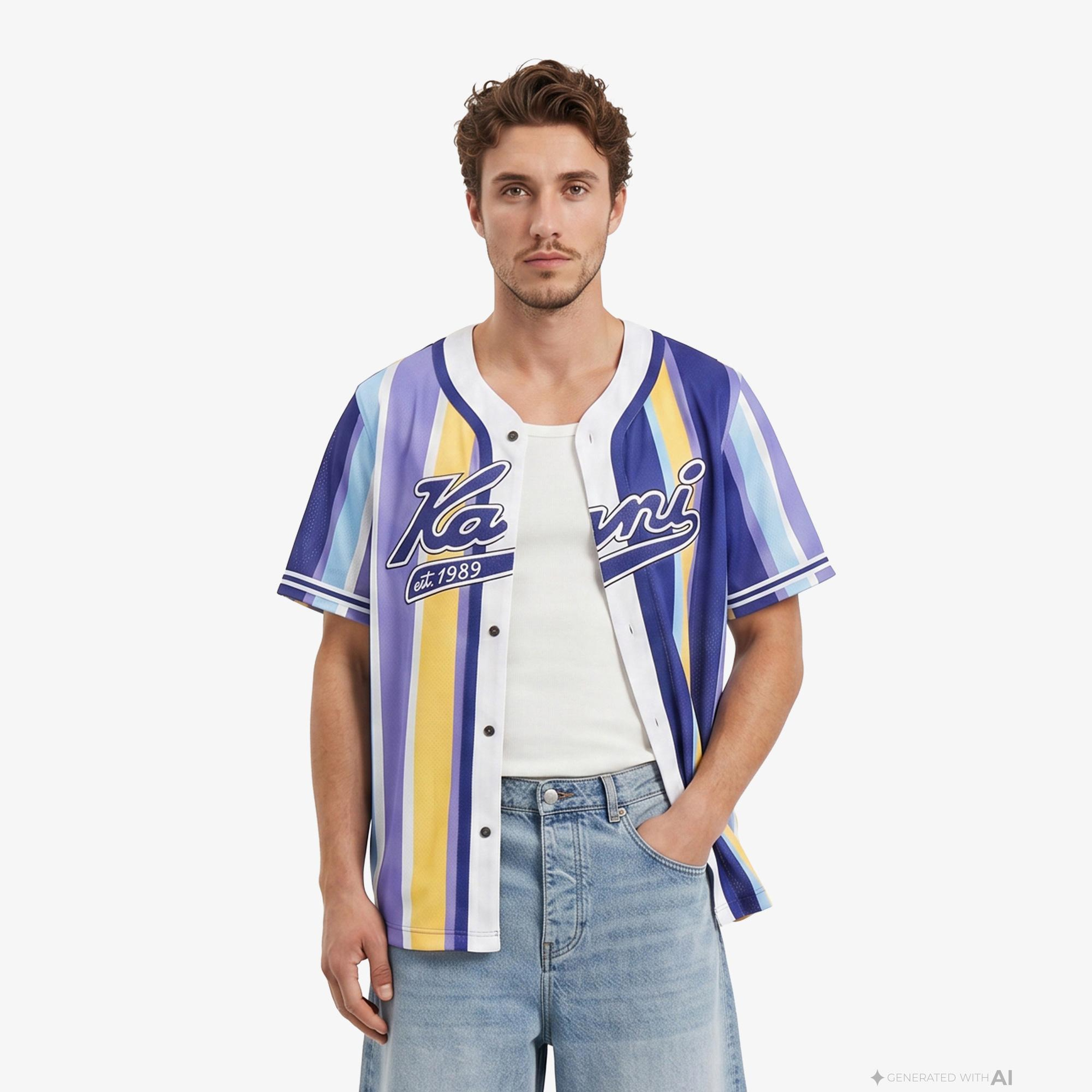 Karl Kani Varsity Striped Baseball Erkek Renkli Gömlek