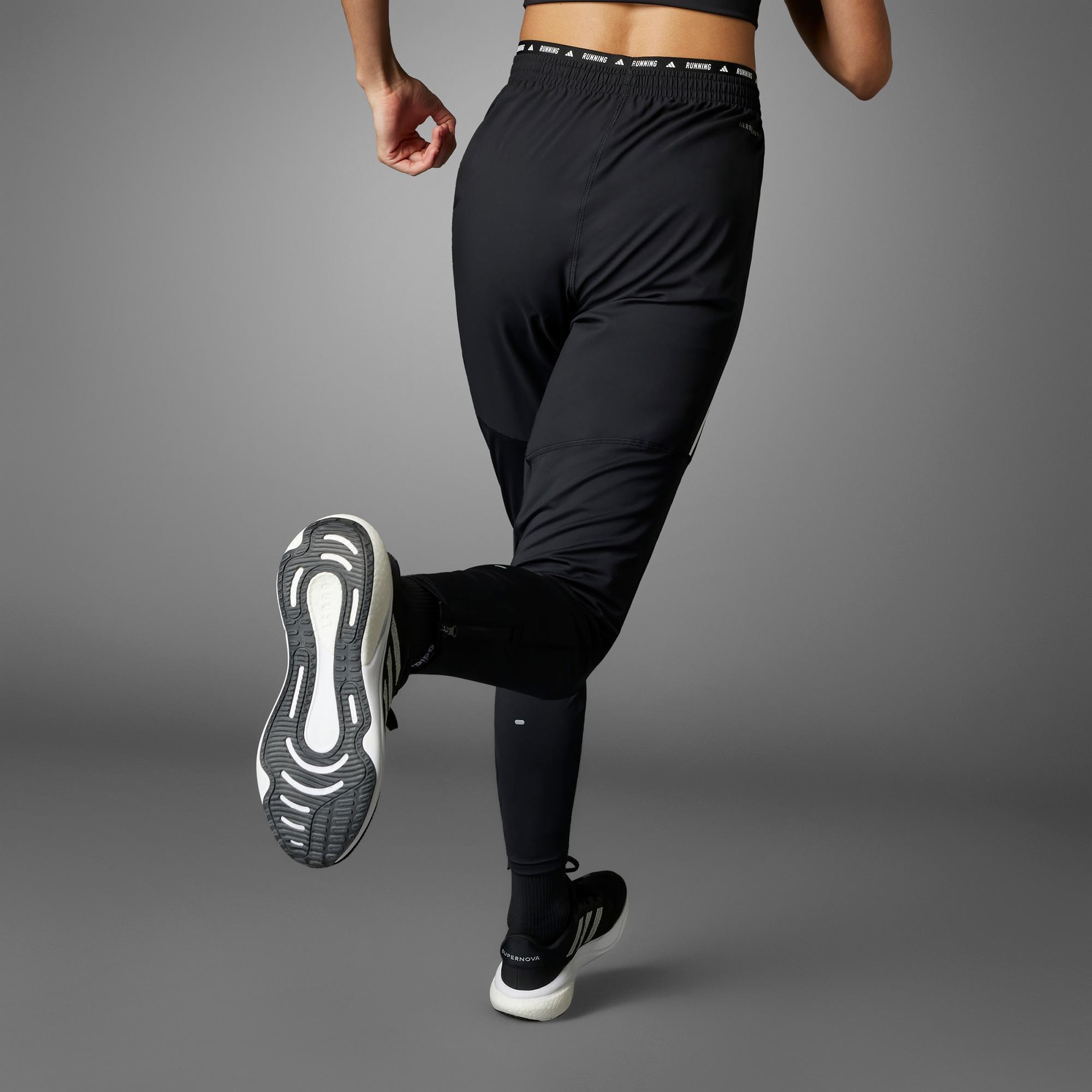 adidas Own the Run 3-Stripes Kadın Siyah Eşofman Altı