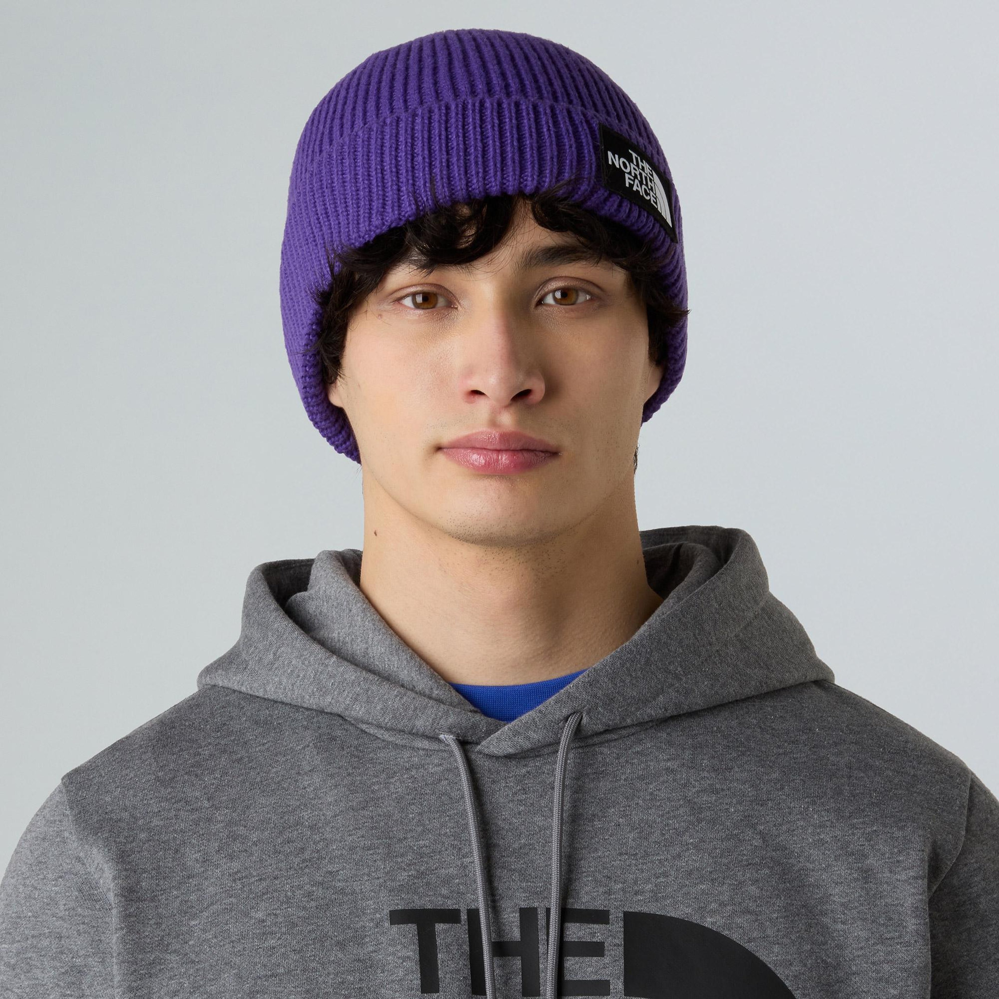 The North Face Logo Box Cuffed Unisex Mor Bere