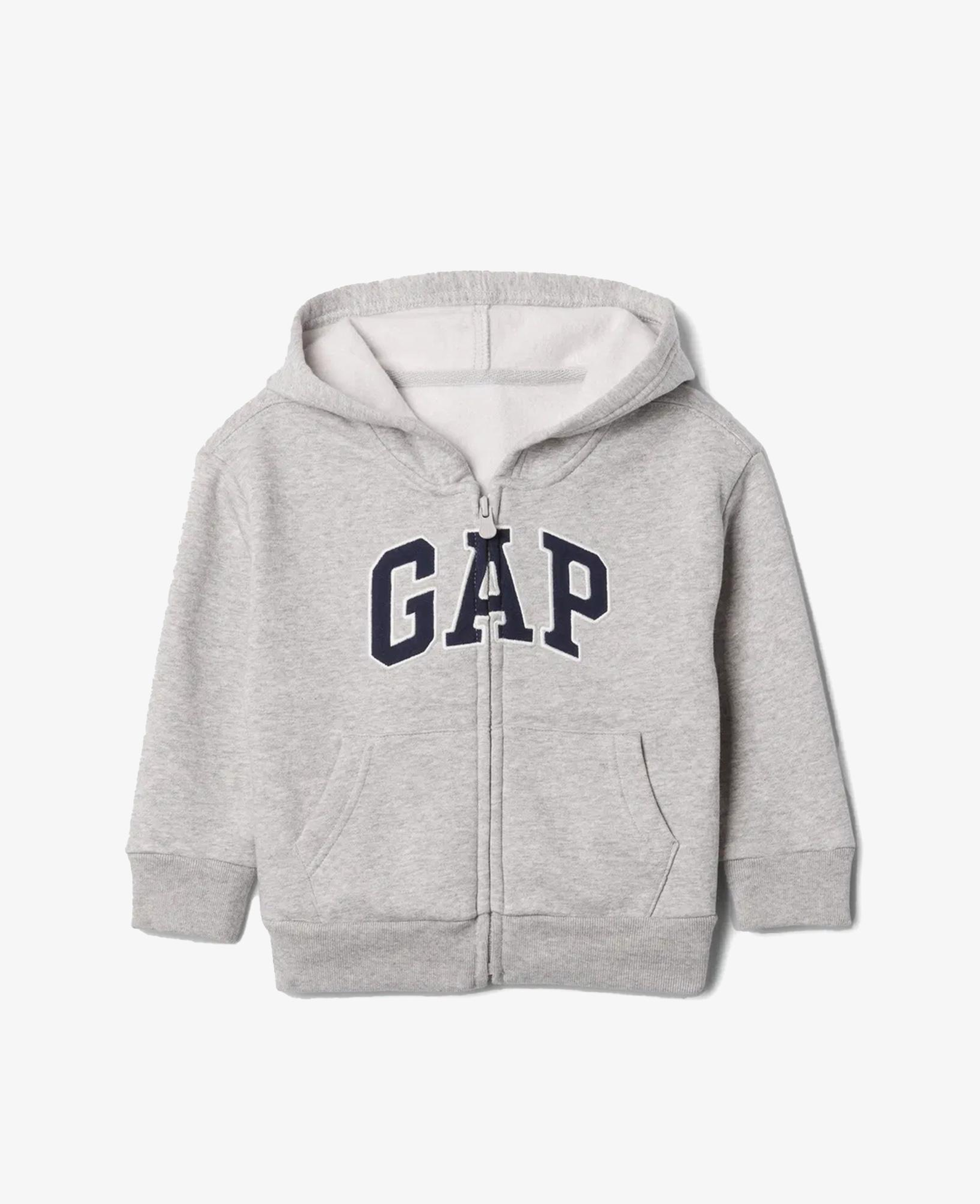 Gap Relaxed Logo Fermuarlı Çocuk Gri Sweatshirt