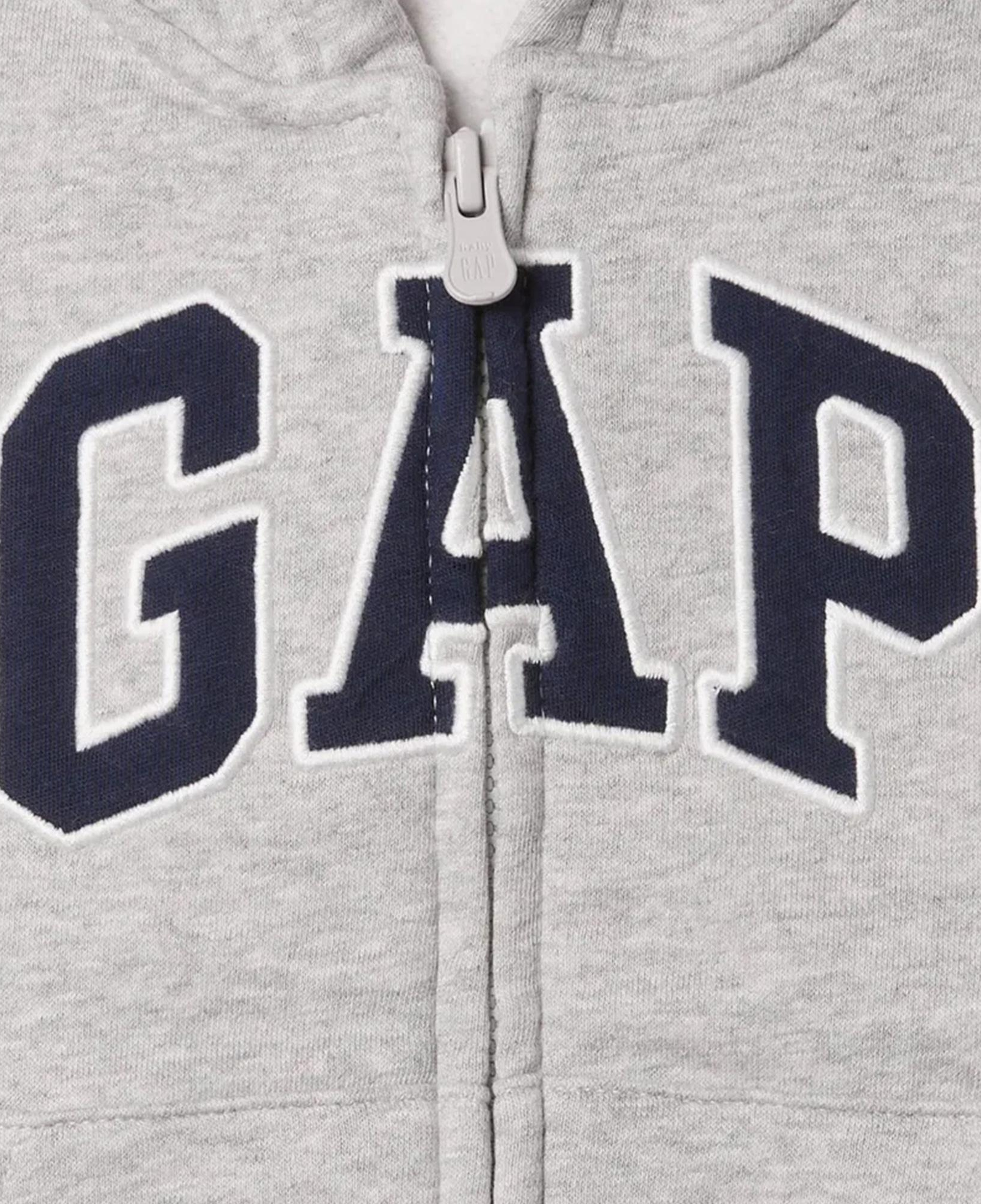 Gap Relaxed Logo Fermuarlı Çocuk Gri Sweatshirt