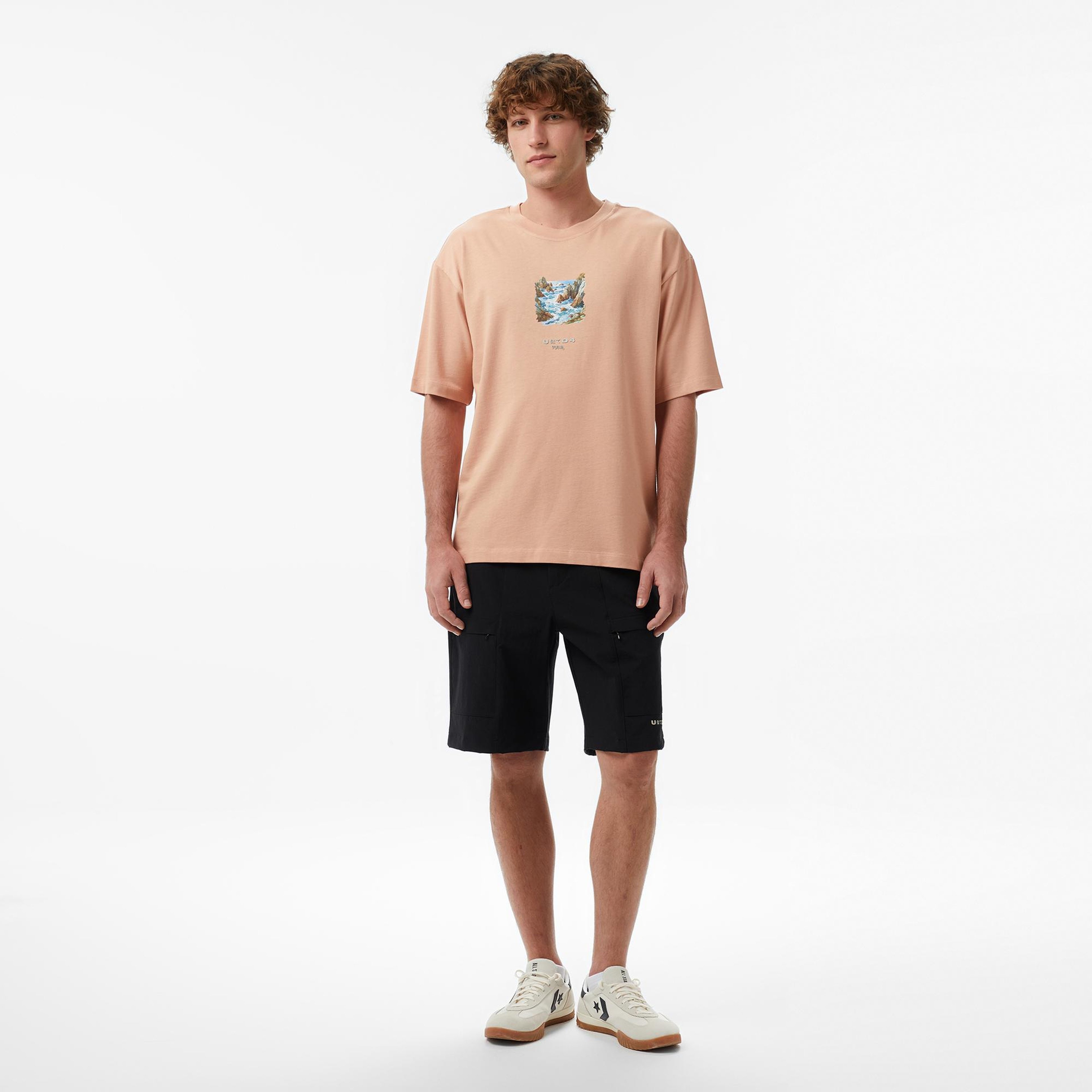 UNITED4 Regular Fit Erkek Bej T-Shirt