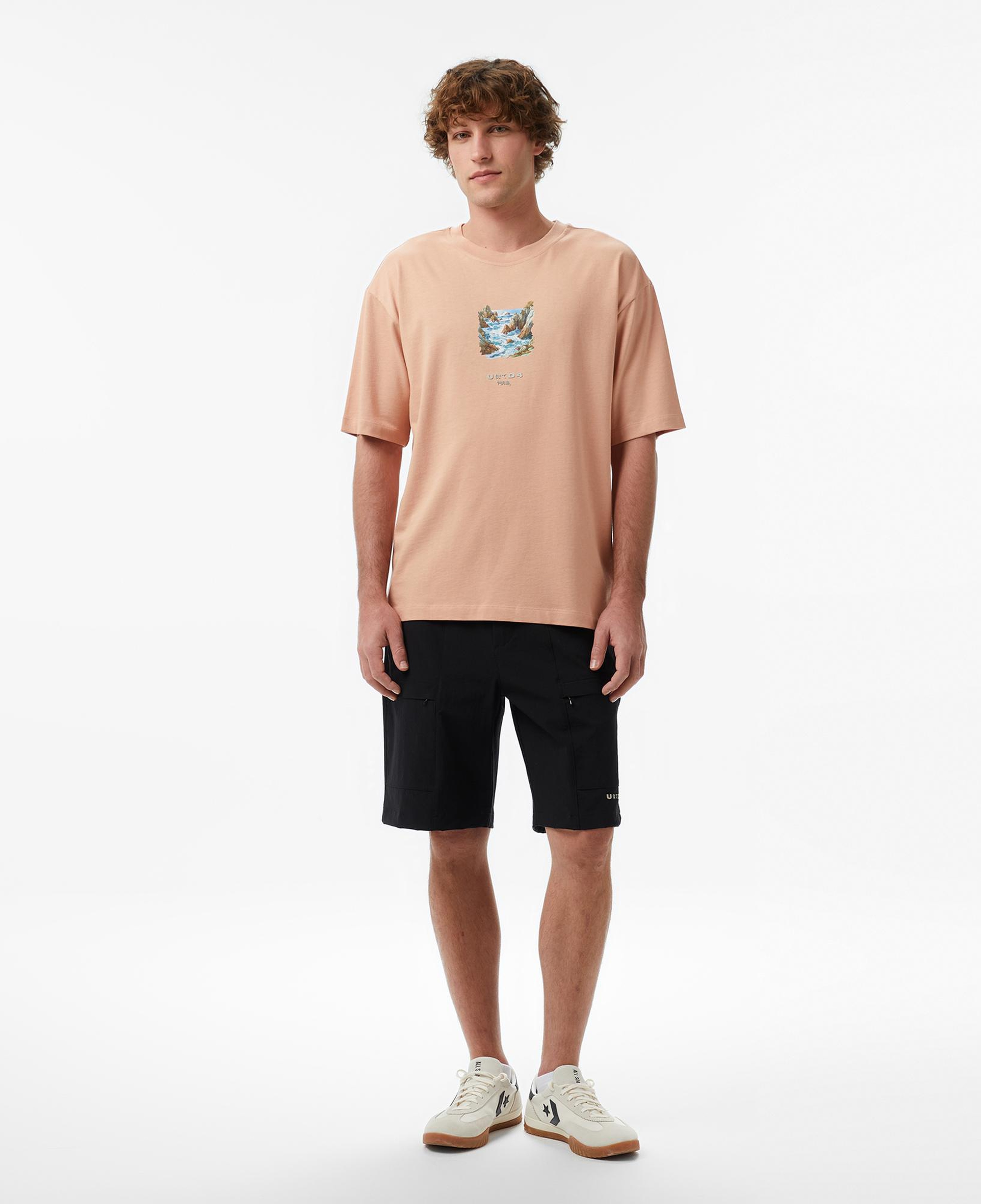 UNITED4 Regular Fit Erkek Bej T-Shirt
