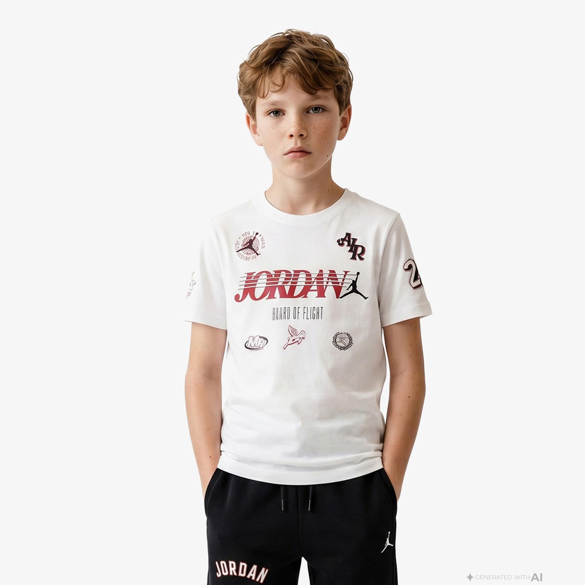 Jordan Sports Club Erkek Çocuk Beyaz T-Shirt
