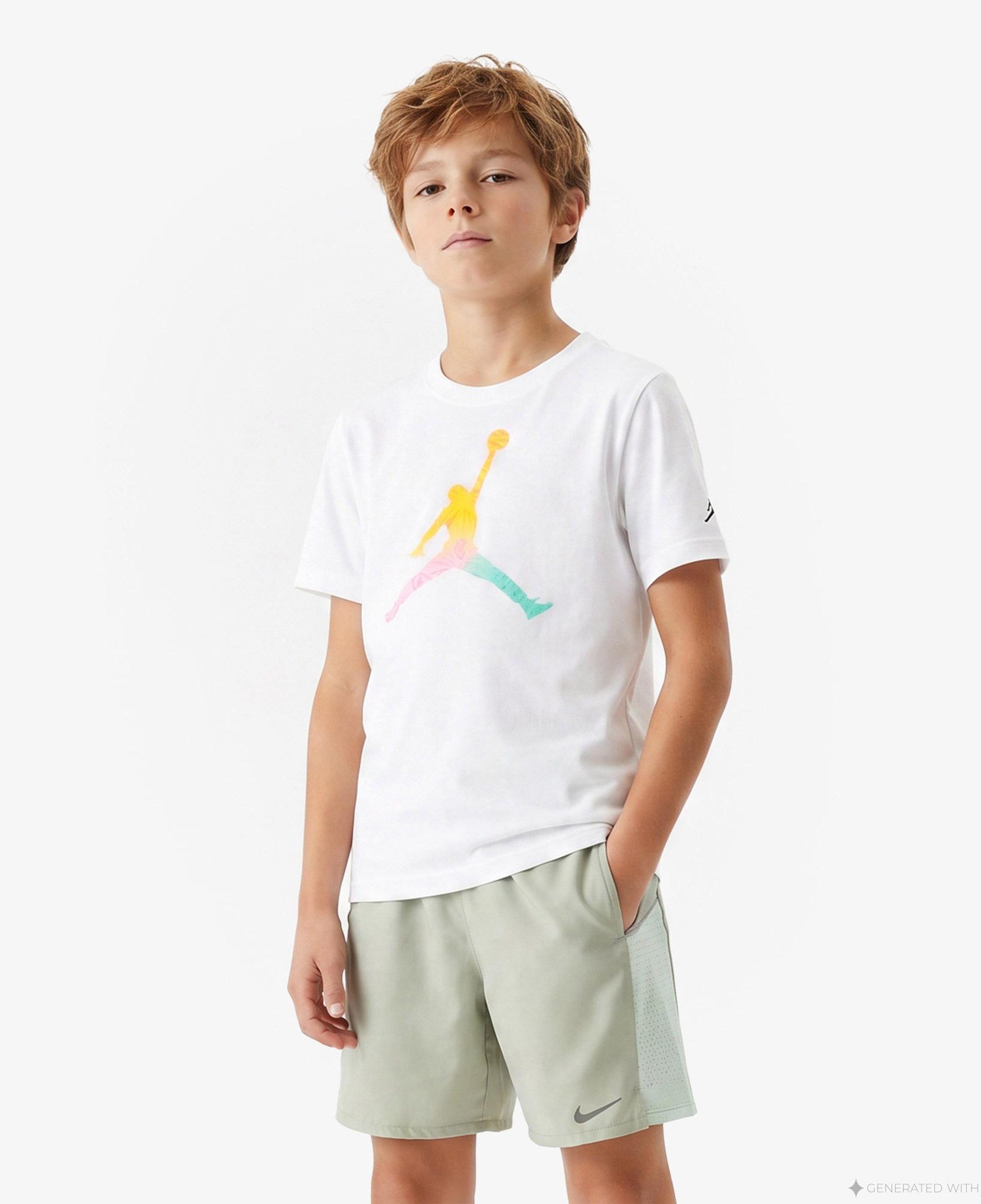 Jordan Tie-Dye Jumpman Erkek Çocuk Beyaz T-Shirt