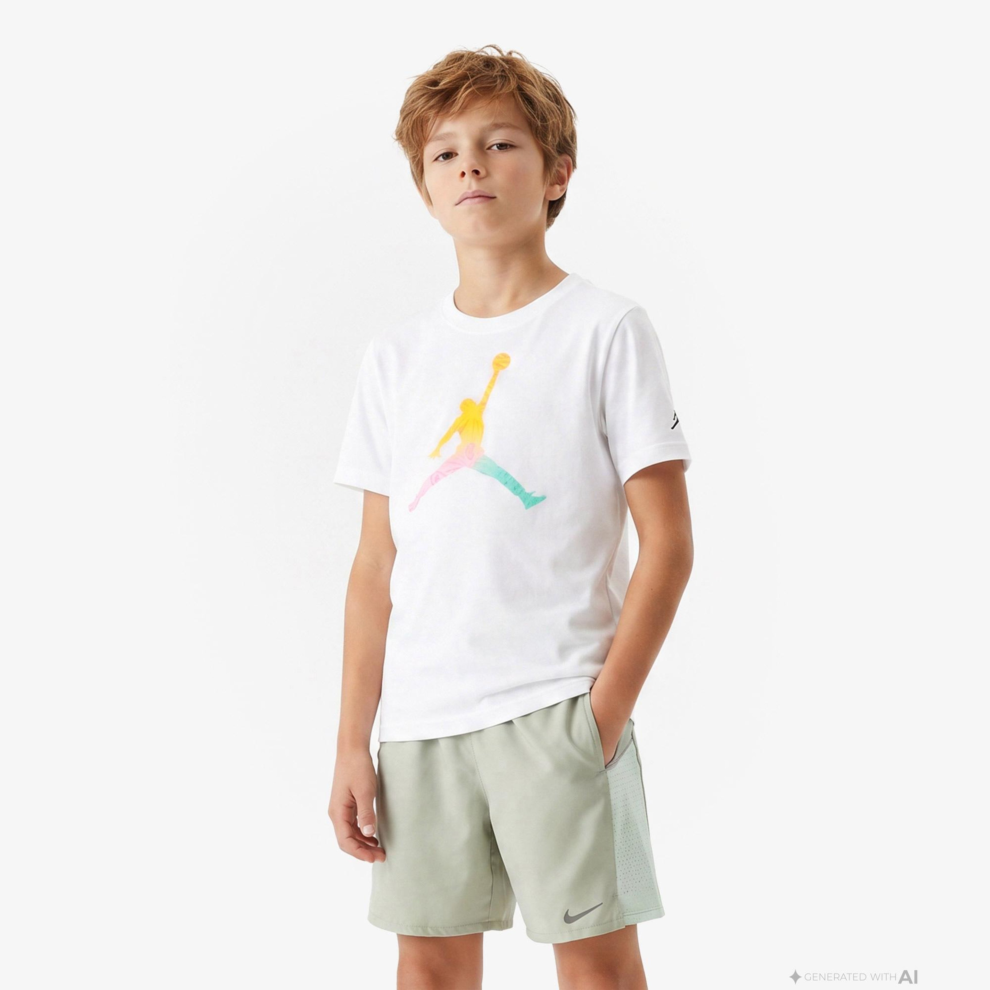 Jordan Tie-Dye Jumpman Erkek Çocuk Beyaz T-Shirt