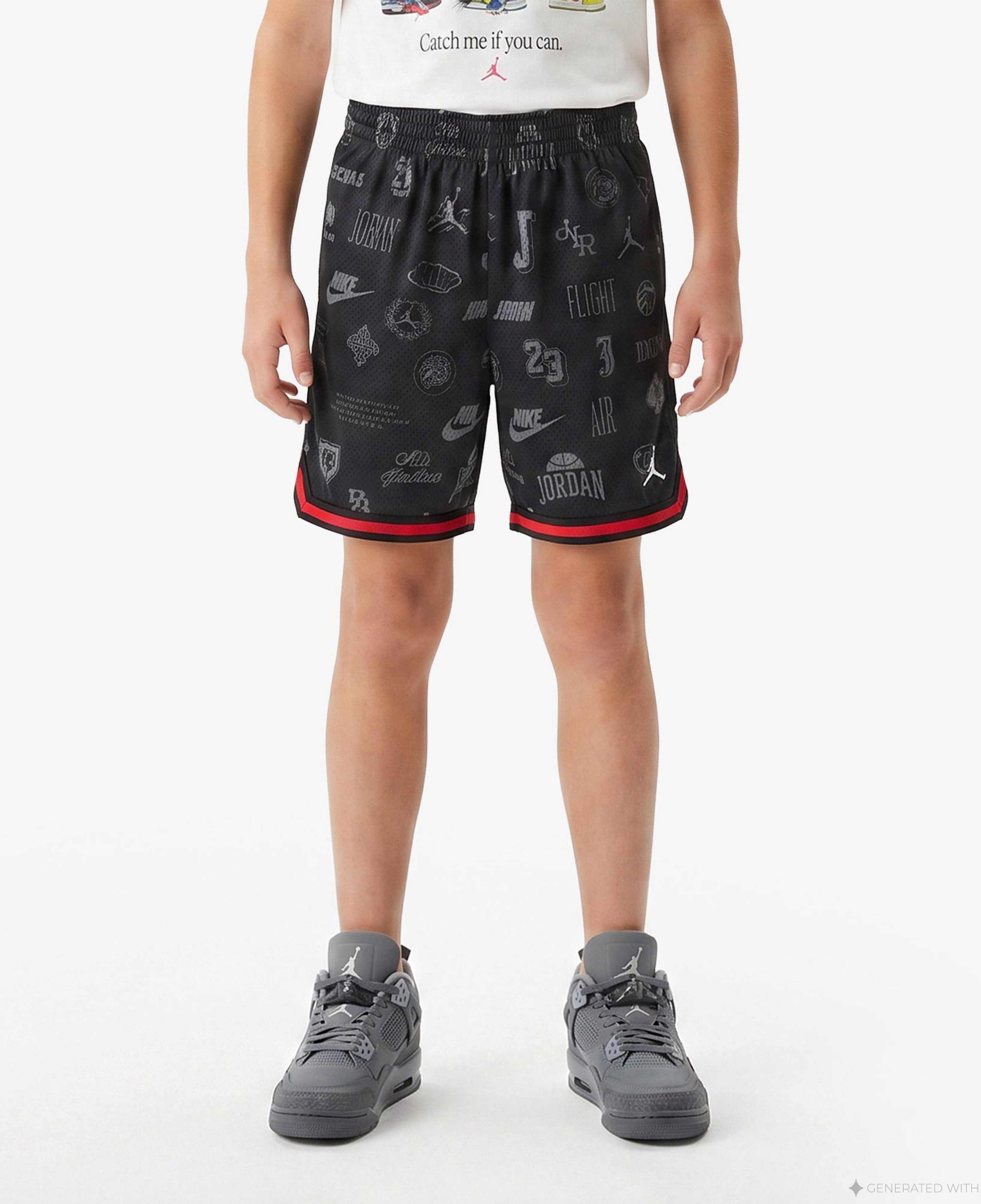 Jordan Taping Mesh Print Erkek Çocuk Siyah Şort