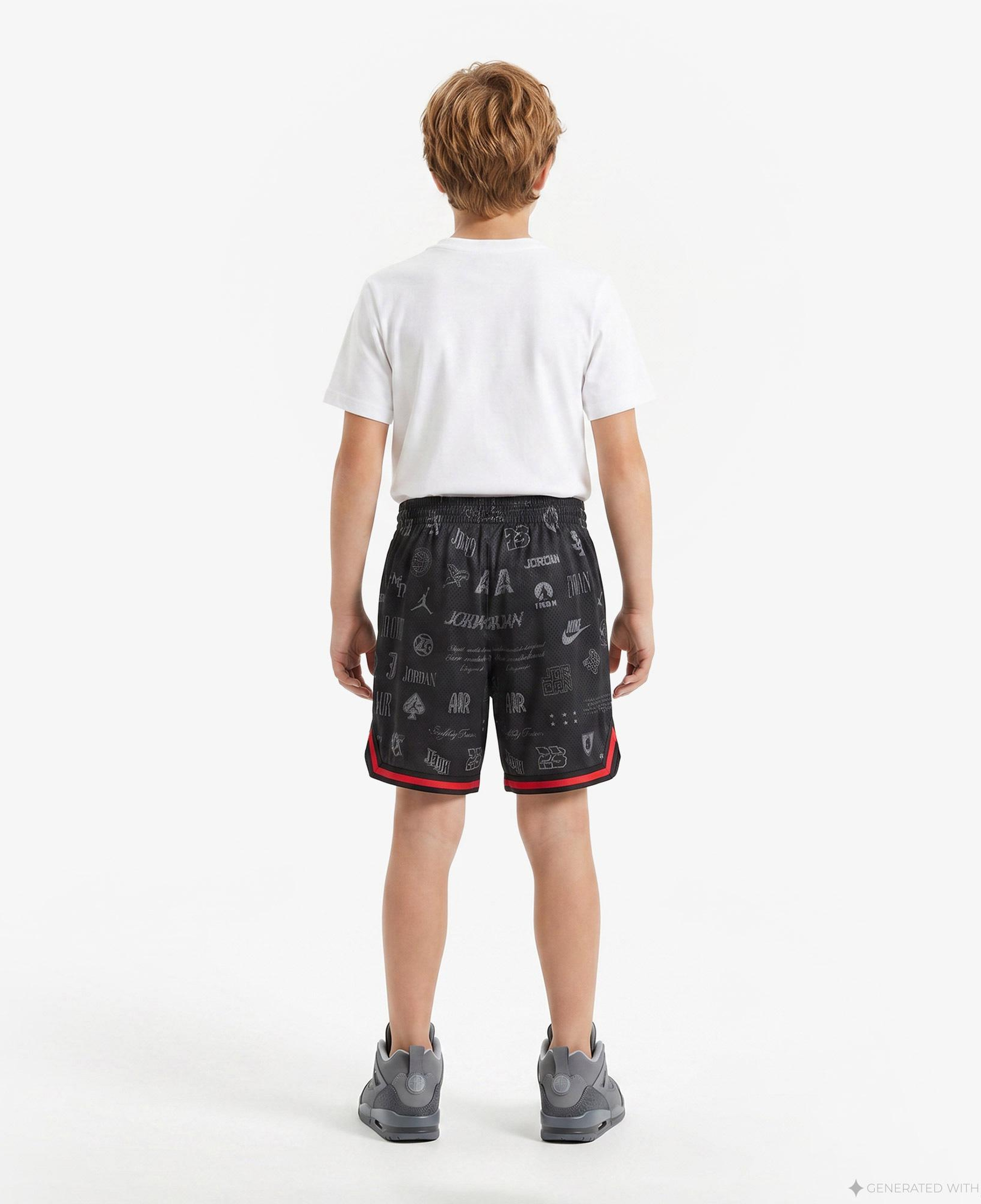 Jordan Taping Mesh Print Erkek Çocuk Siyah Şort
