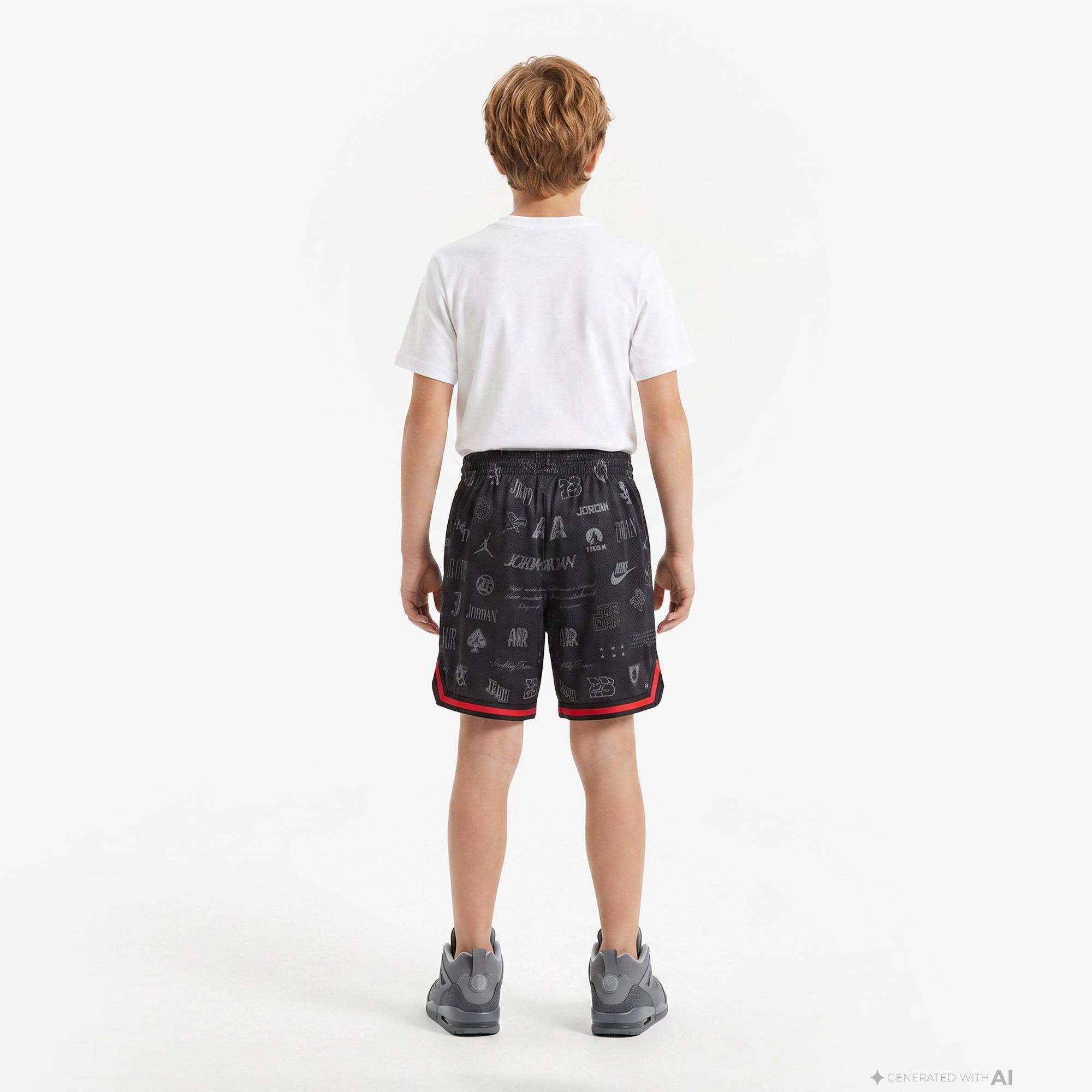 Jordan Taping Mesh Print Erkek Çocuk Siyah Şort
