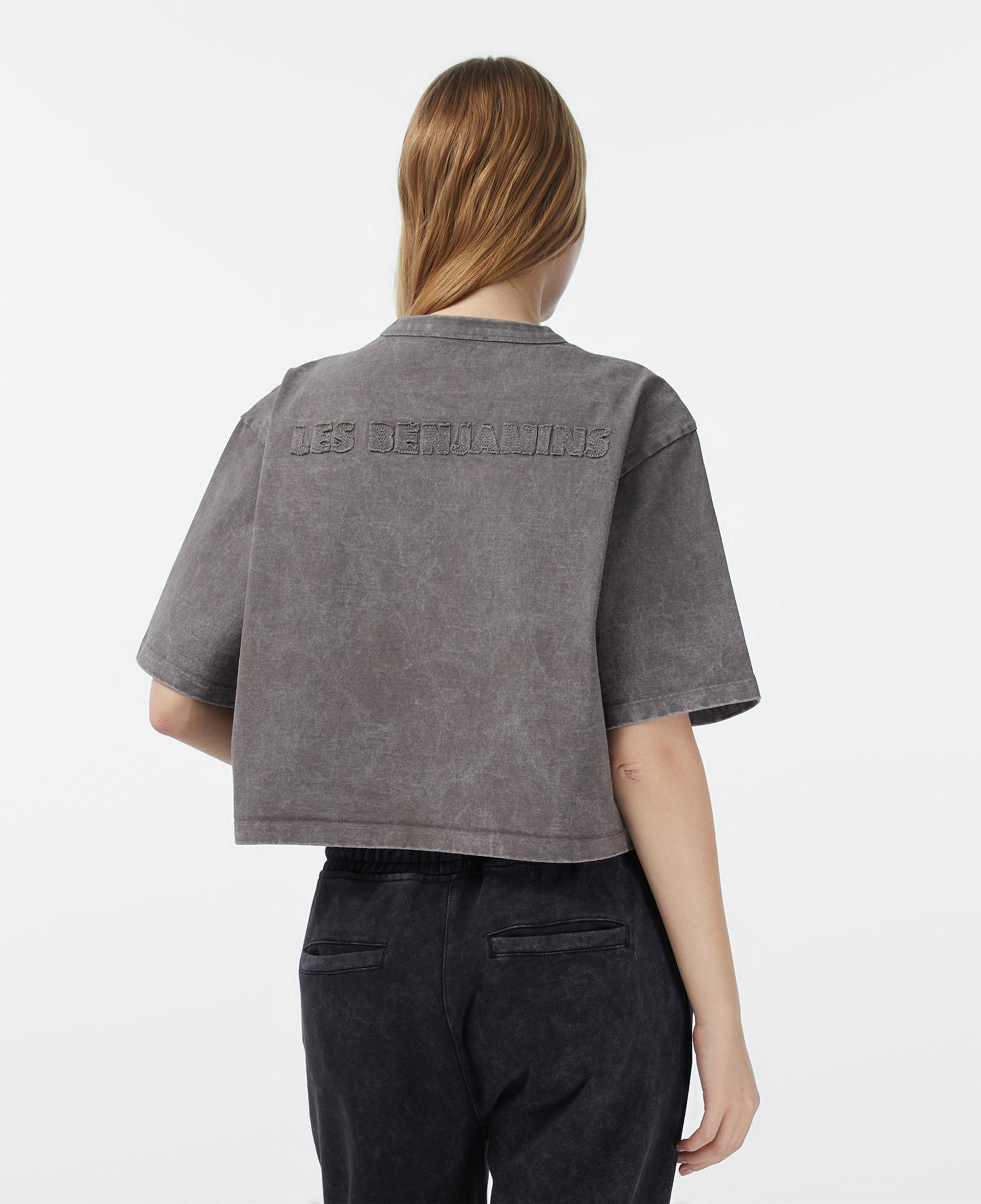 Les Benjamins Crop Oversize Fit Kadın Gri T-Shirt
