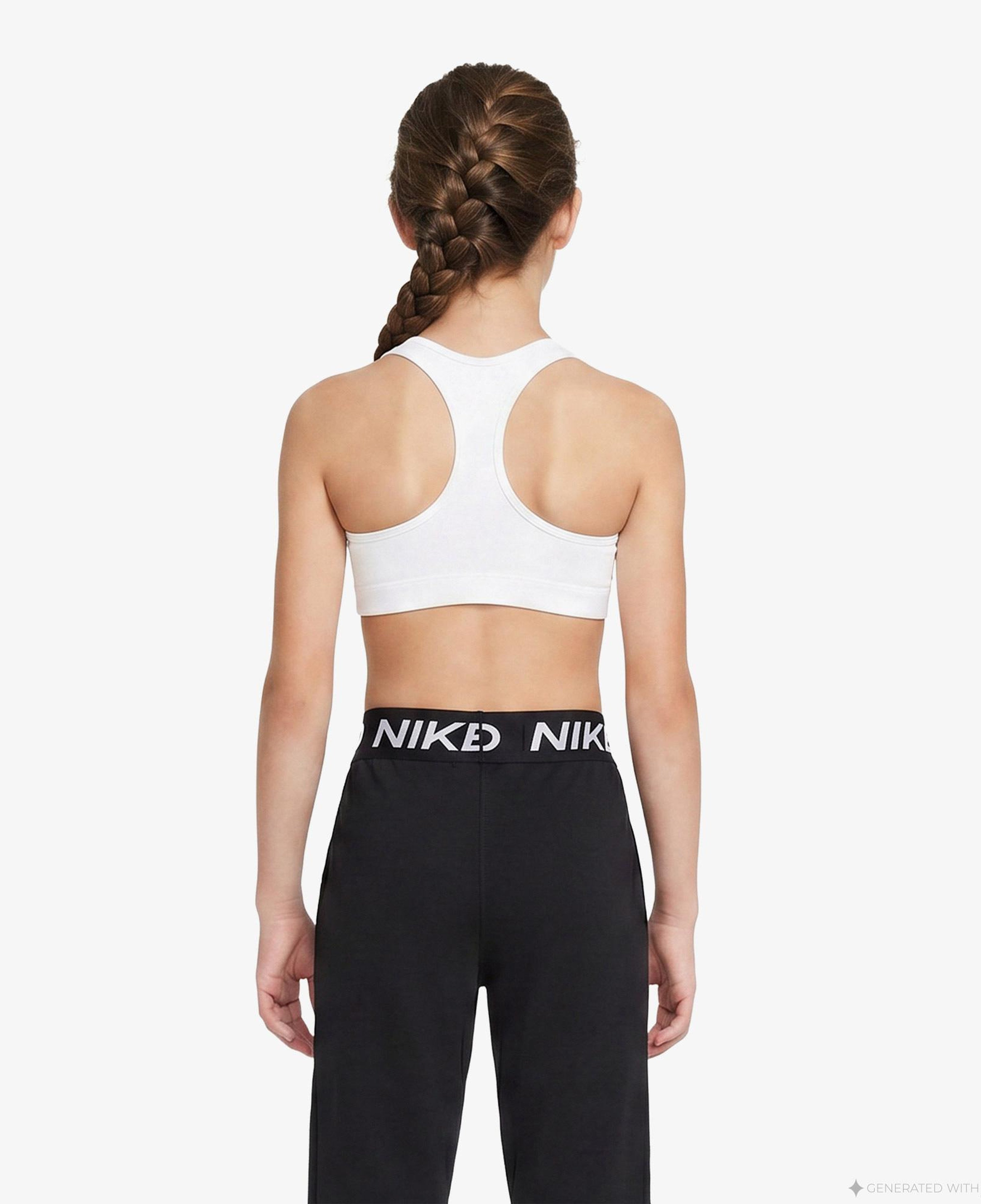 Nike Dri-Fit Swoosh Çocuk Beyaz Bra