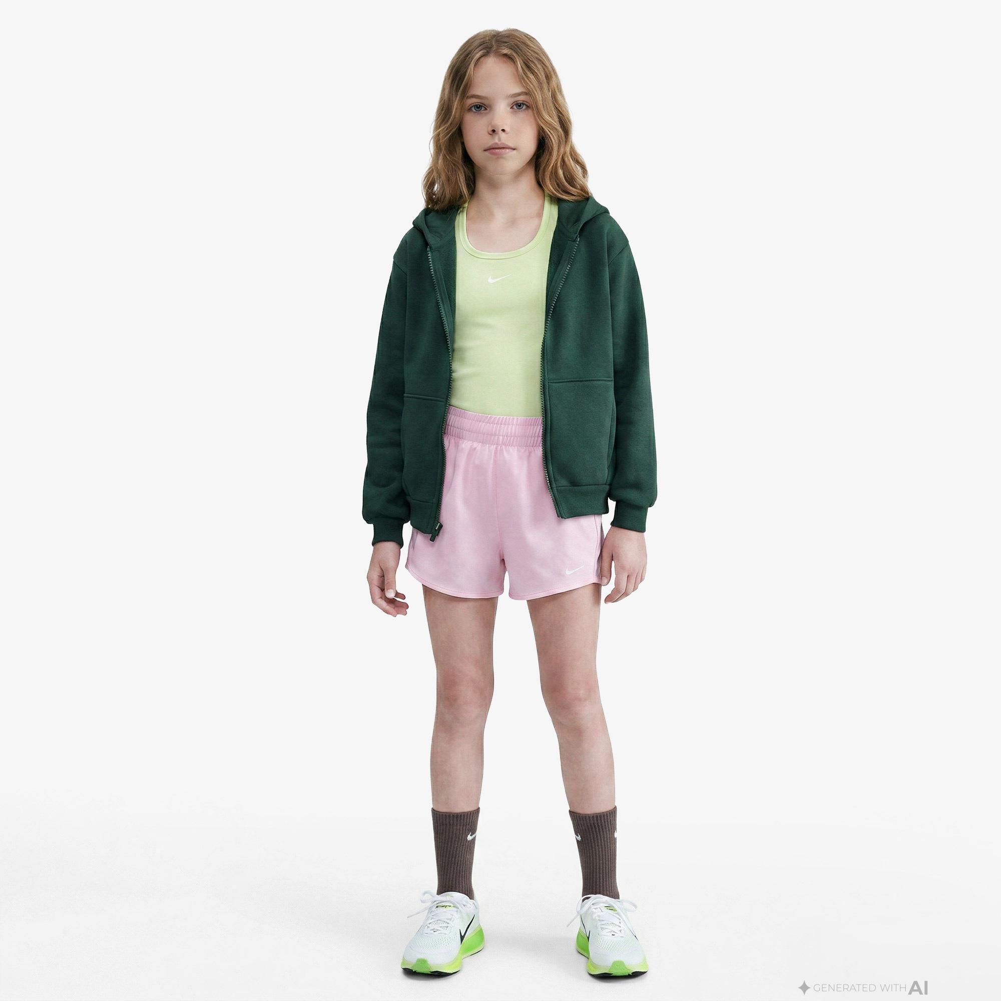 Nike Dri-Fit One Woven High Rise Çocuk Pembe Şort