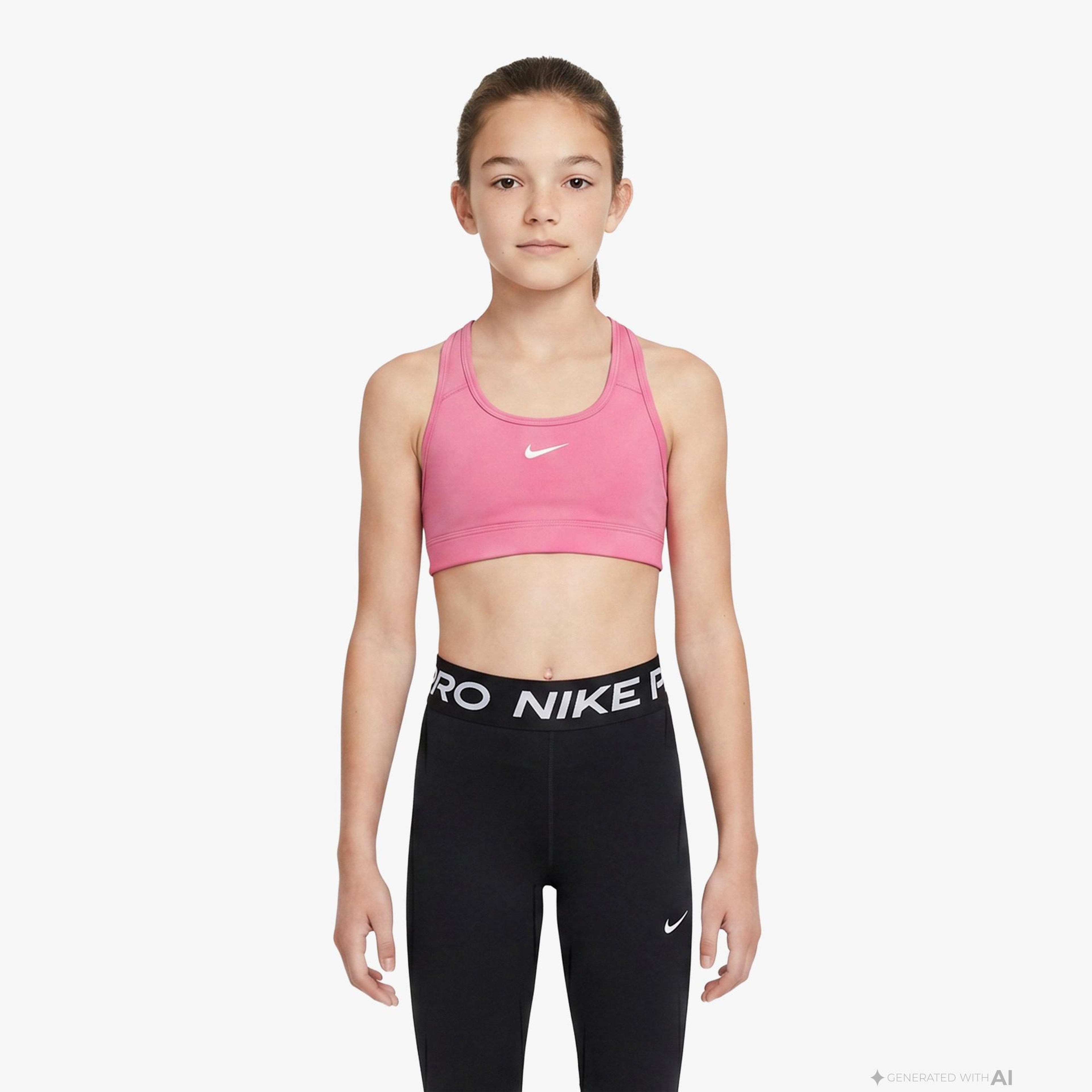 Nike Dri-Fit Swoosh Çocuk Pembe Bra