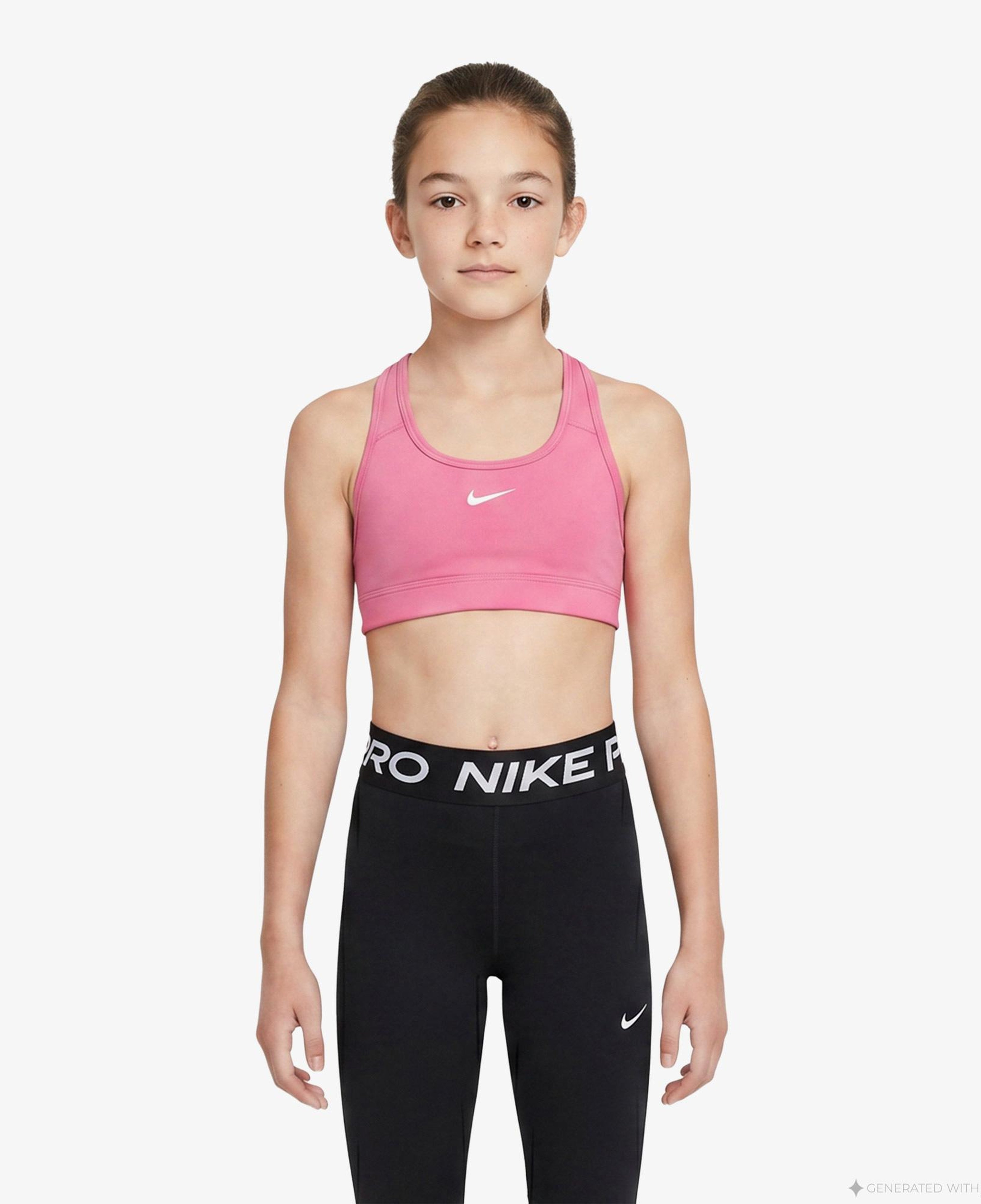 Nike Dri-Fit Swoosh Çocuk Pembe Bra