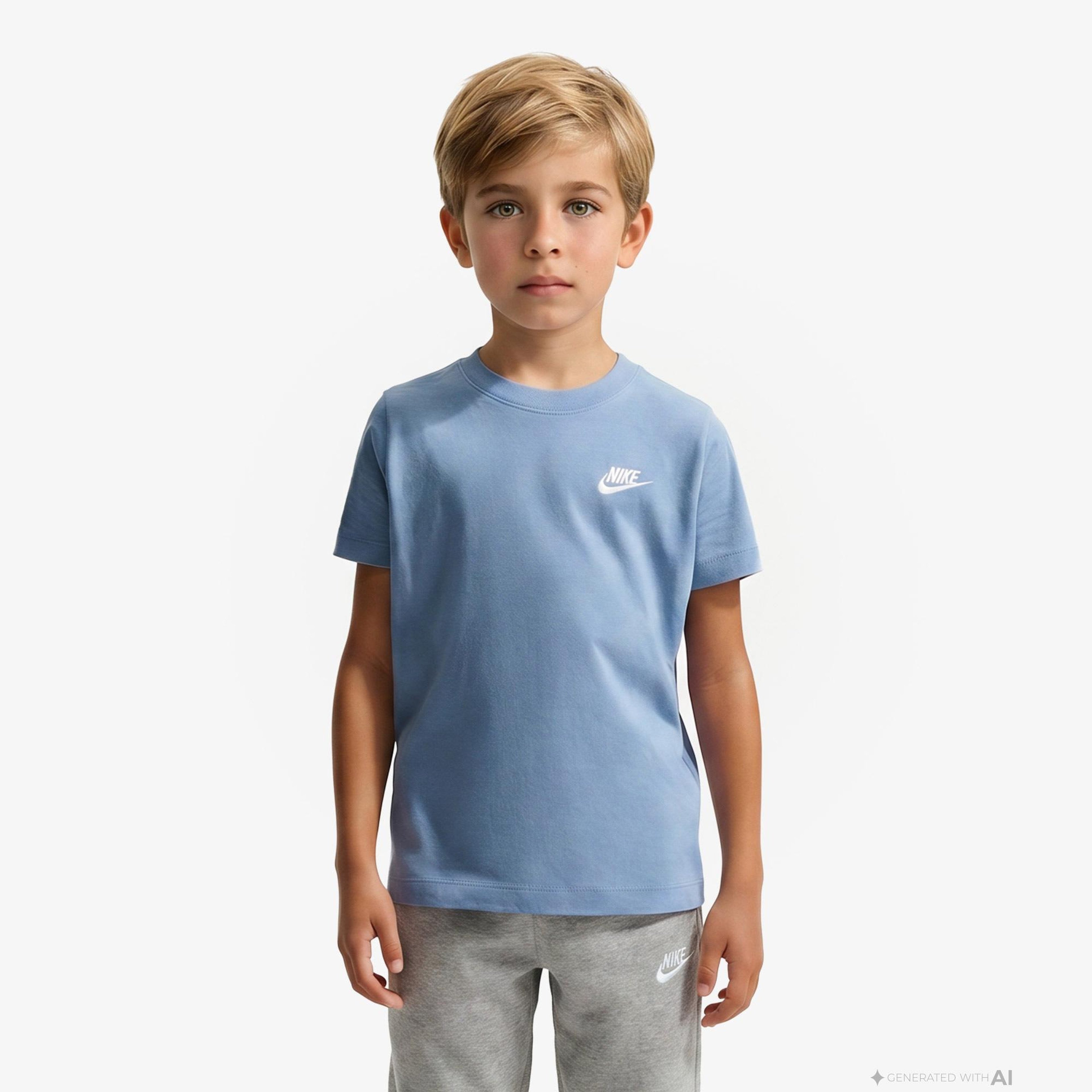 Nike Sportswear Embroidered Futura Çocuk Mavi T-Shirt