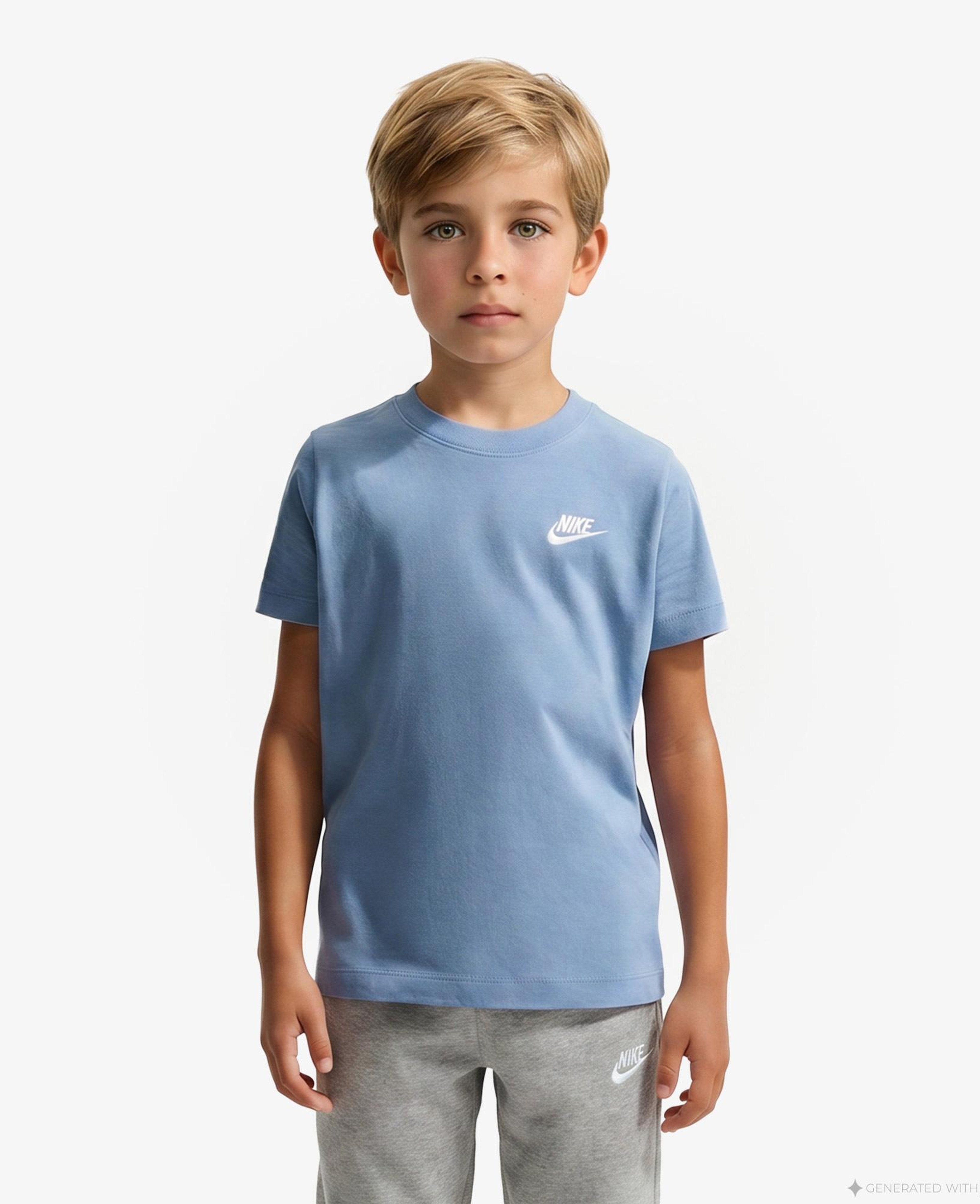 Nike Sportswear Embroidered Futura Çocuk Mavi T-Shirt