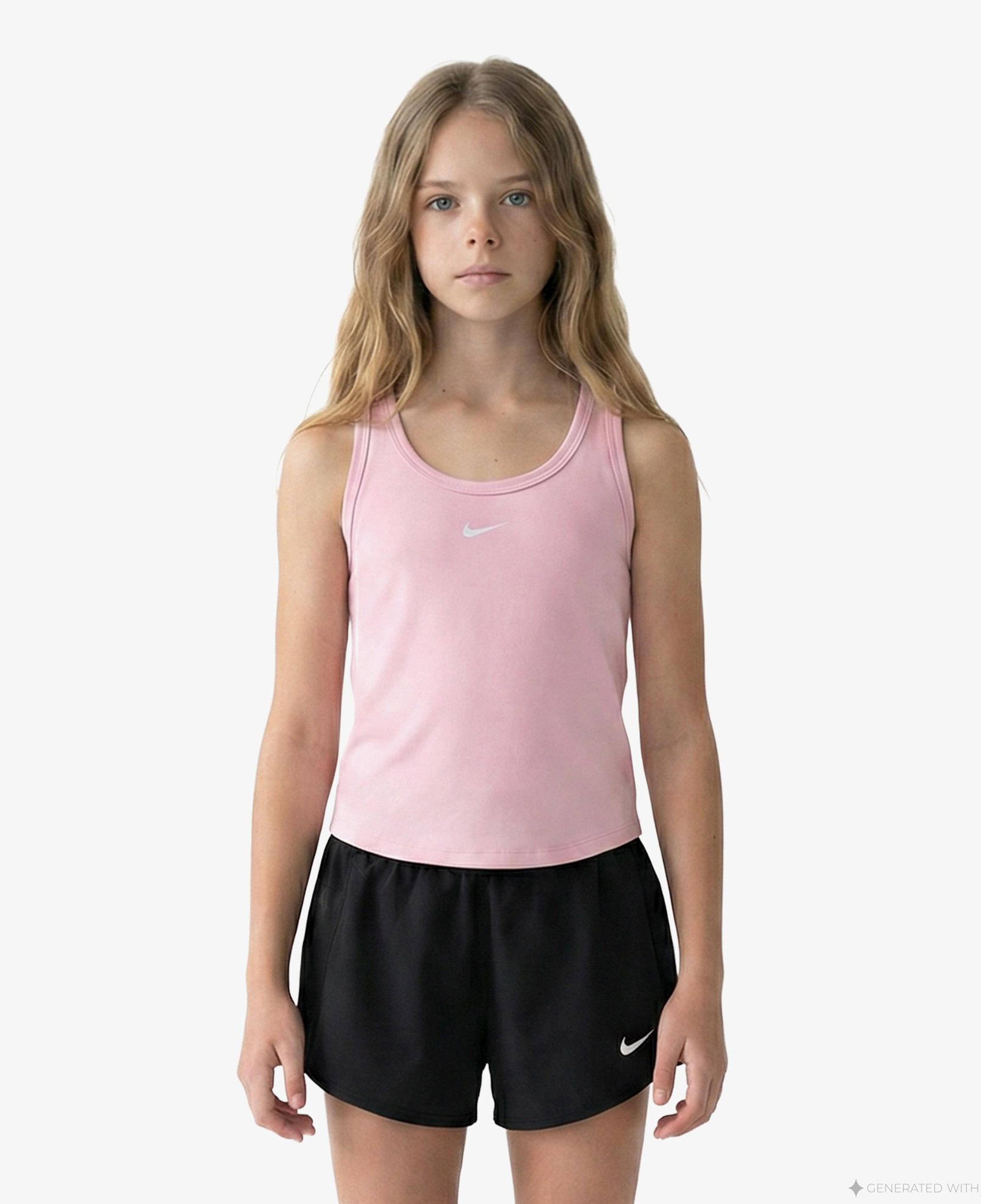 Nike Dri-Fit One Fitted Çocuk Pembe Kolsuz T-Shirt