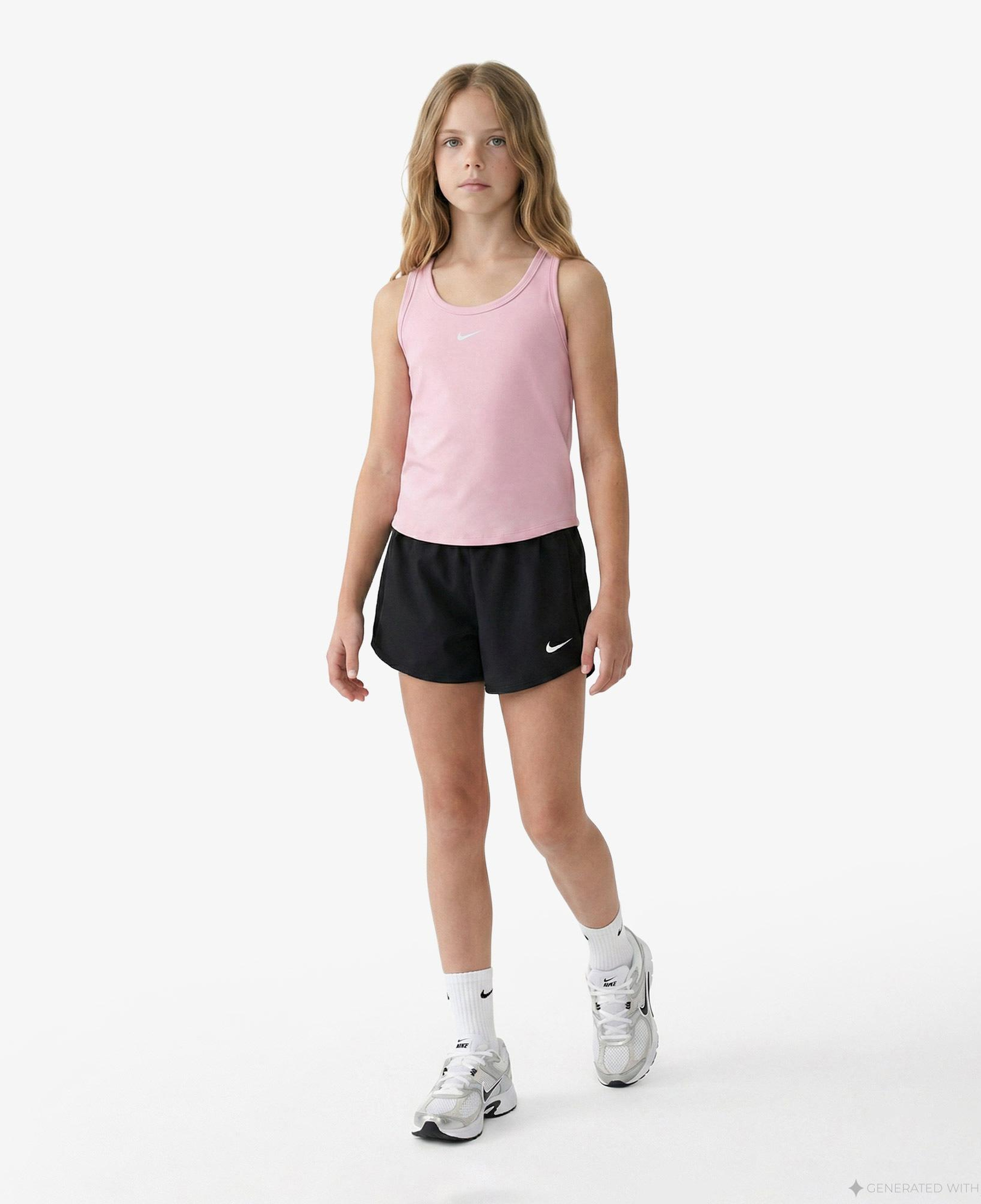 Nike Dri-Fit One Fitted Çocuk Pembe Kolsuz T-Shirt