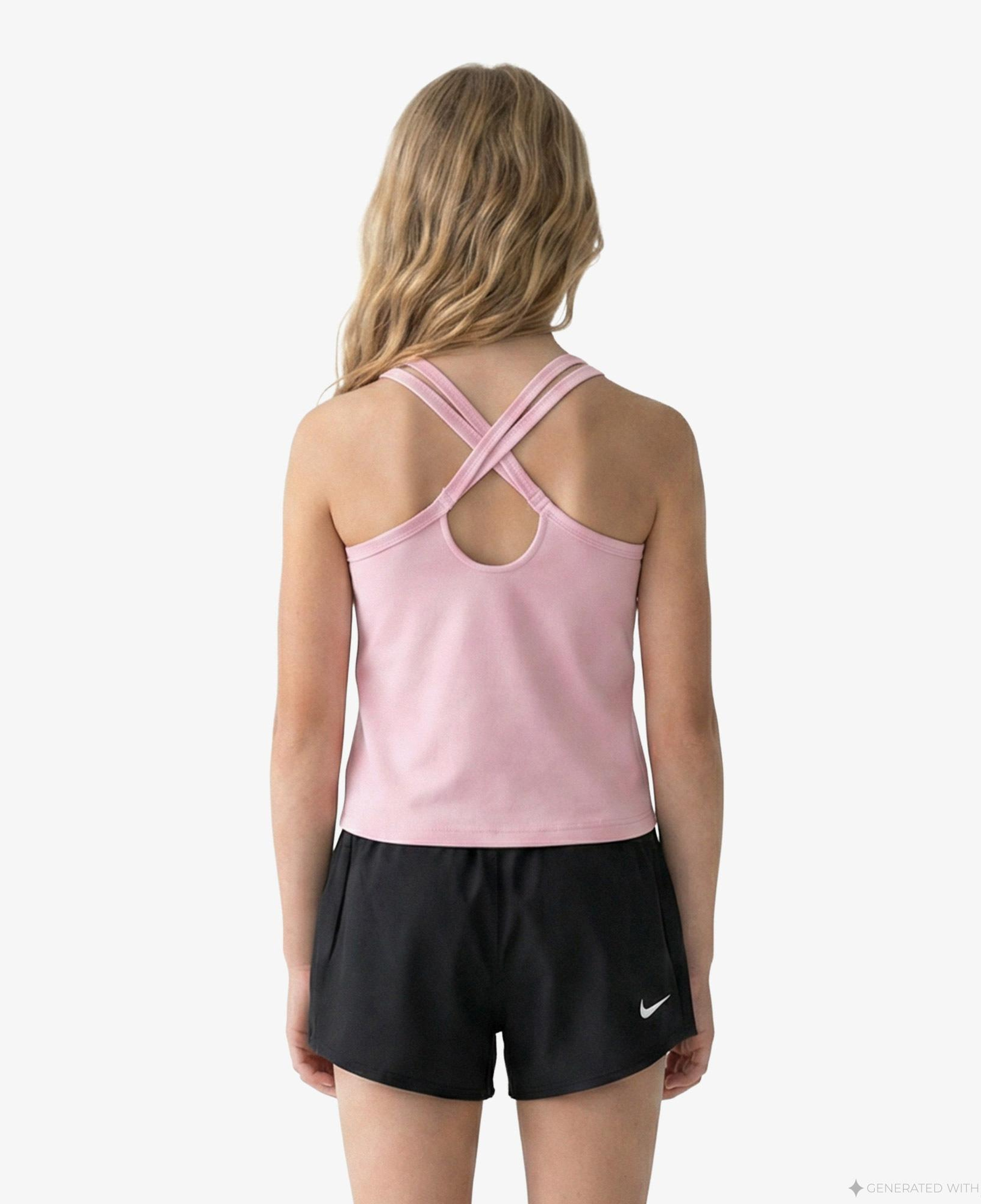 Nike Dri-Fit One Fitted Çocuk Pembe Kolsuz T-Shirt