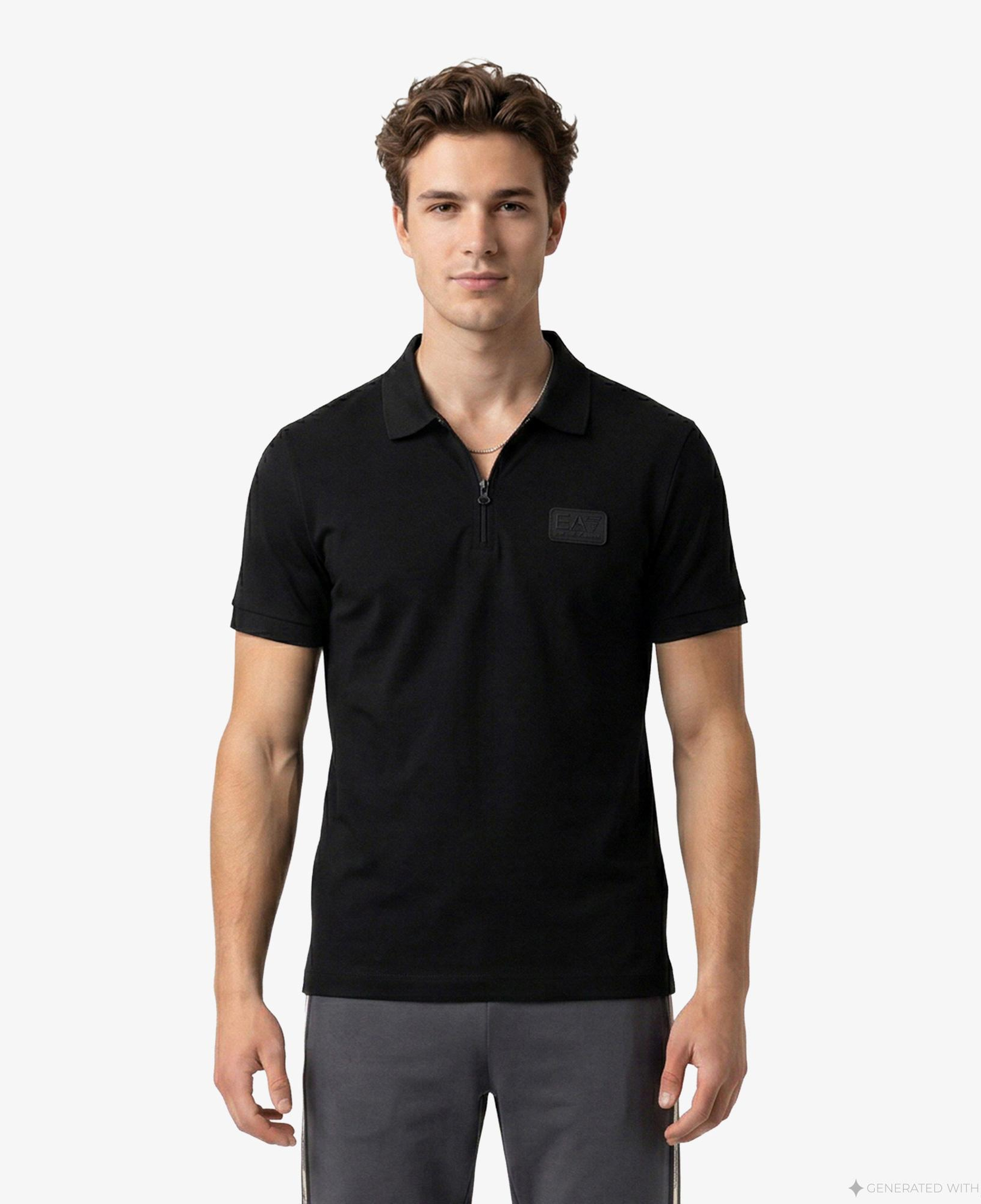 EA7 Modal Erkek Siyah Polo