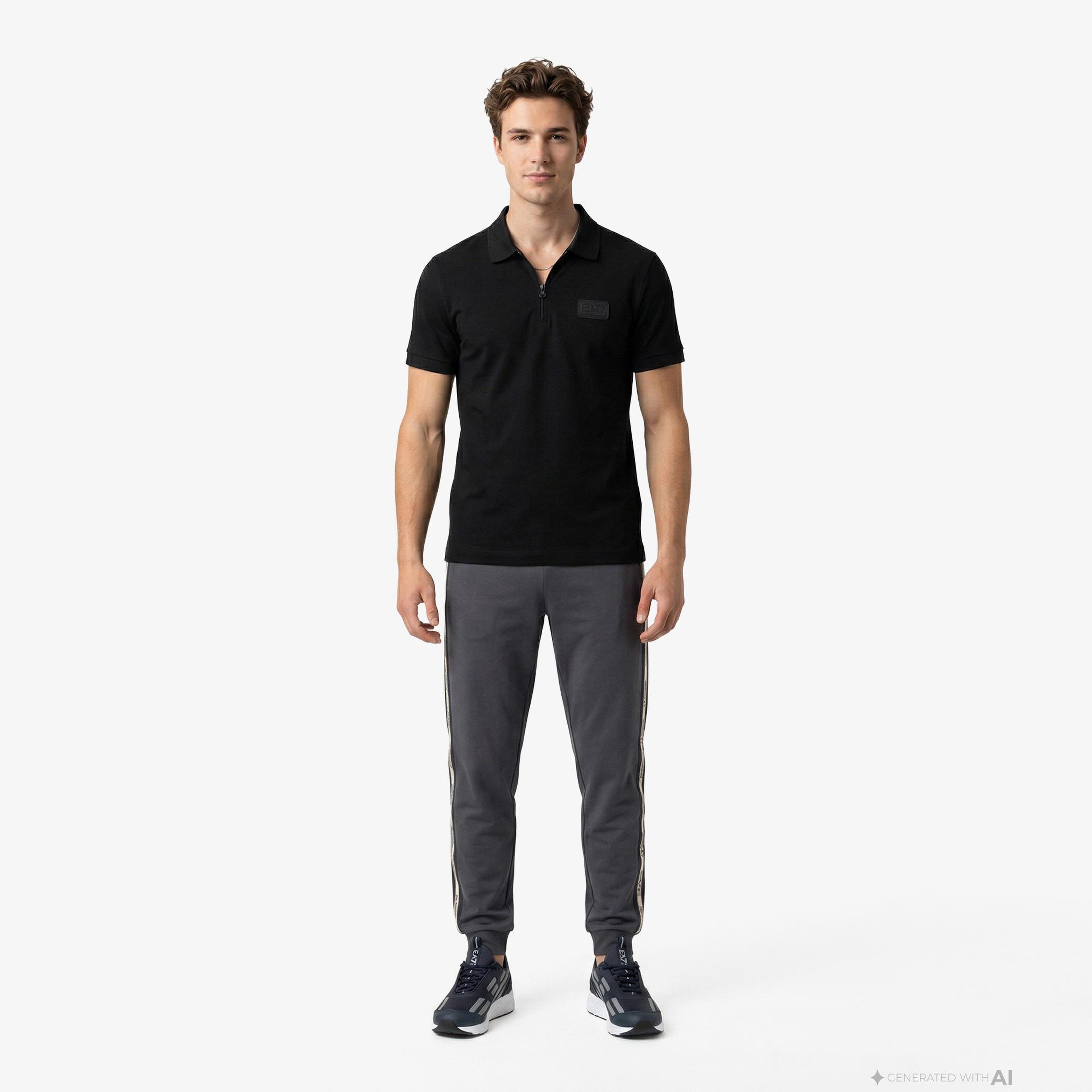 EA7 Modal Erkek Siyah Polo