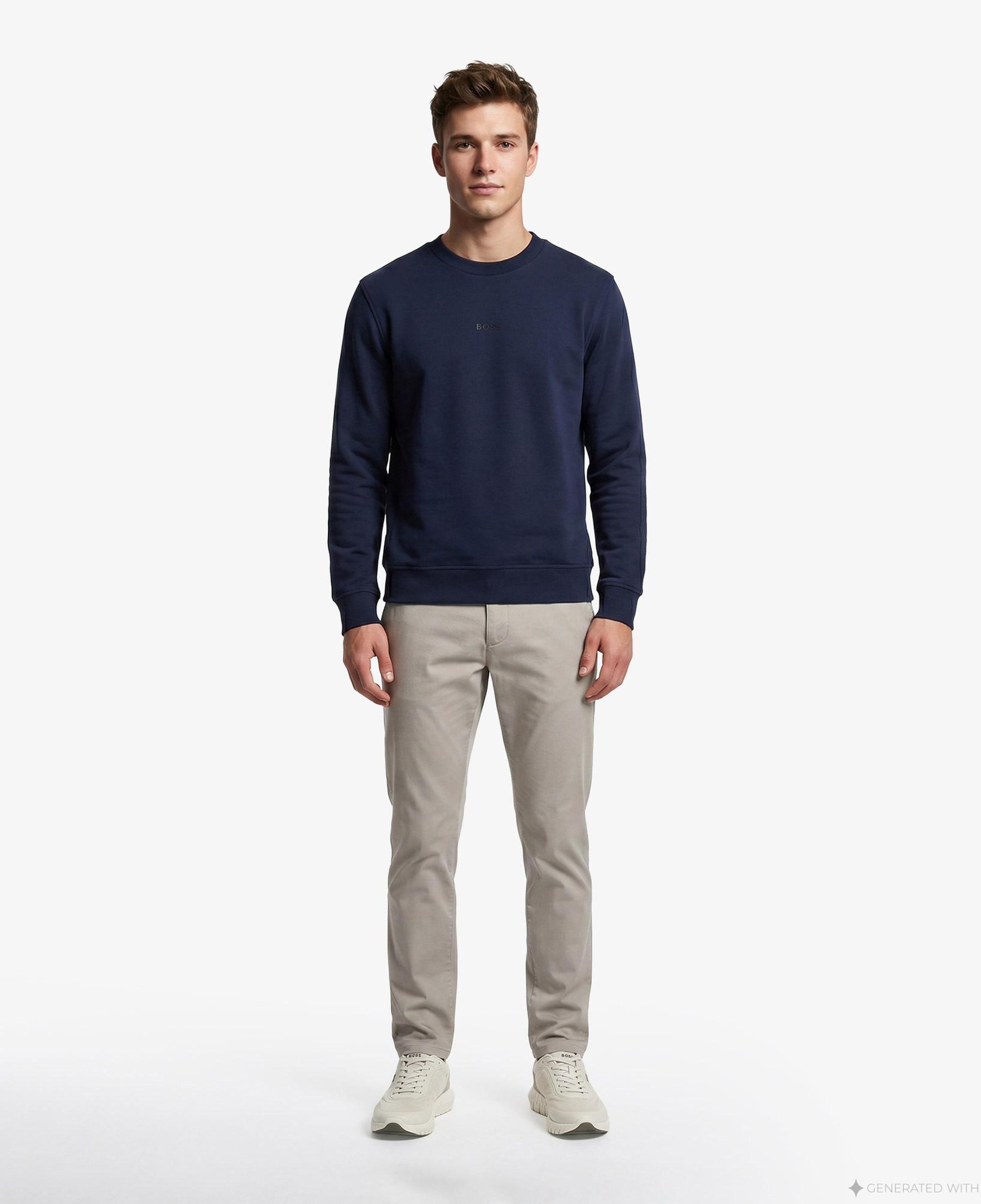 Boss We Small Crew Erkek Mavi Sweatshirt