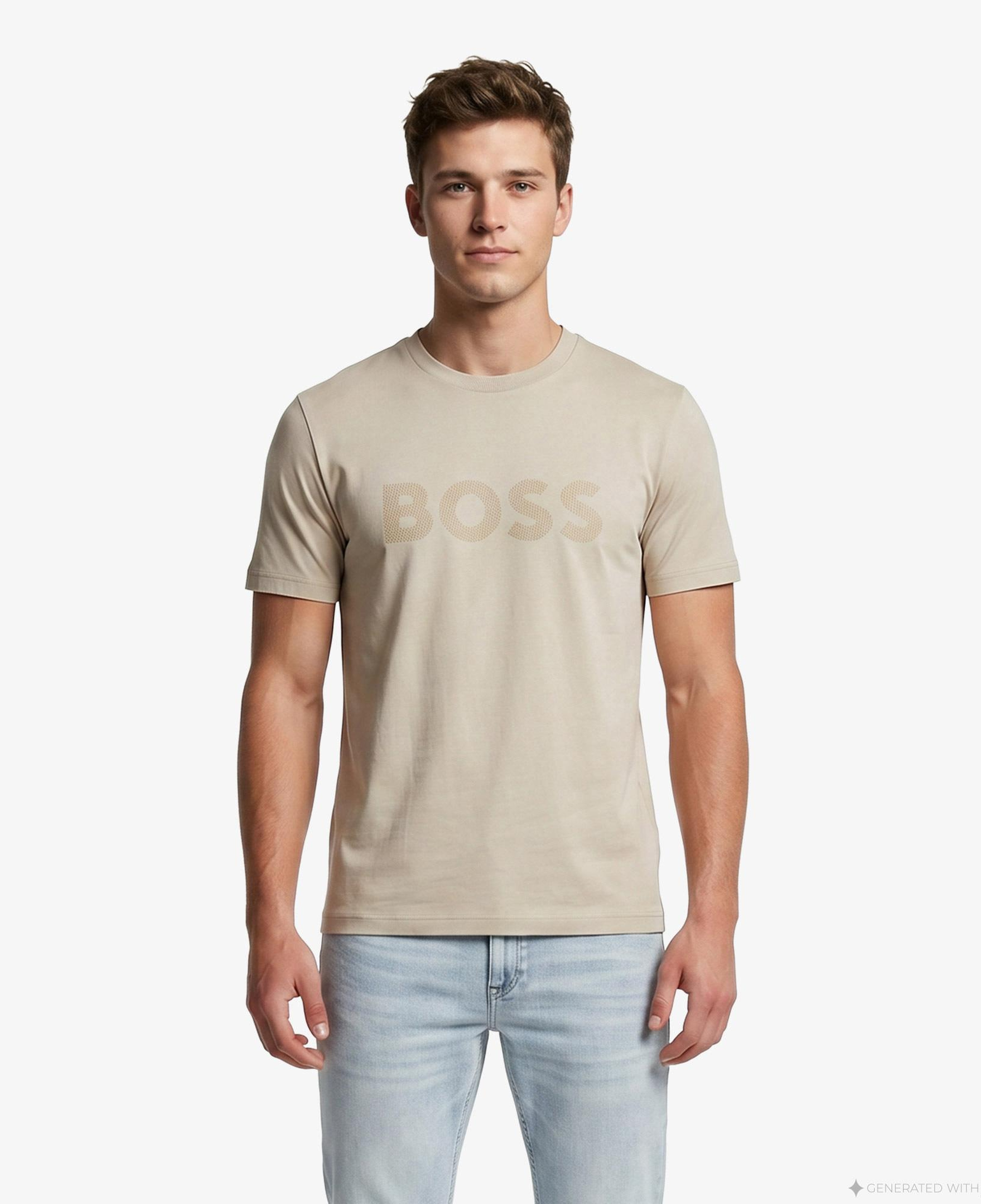 Boss Iconic Logo Erkek Bej T-Shirt