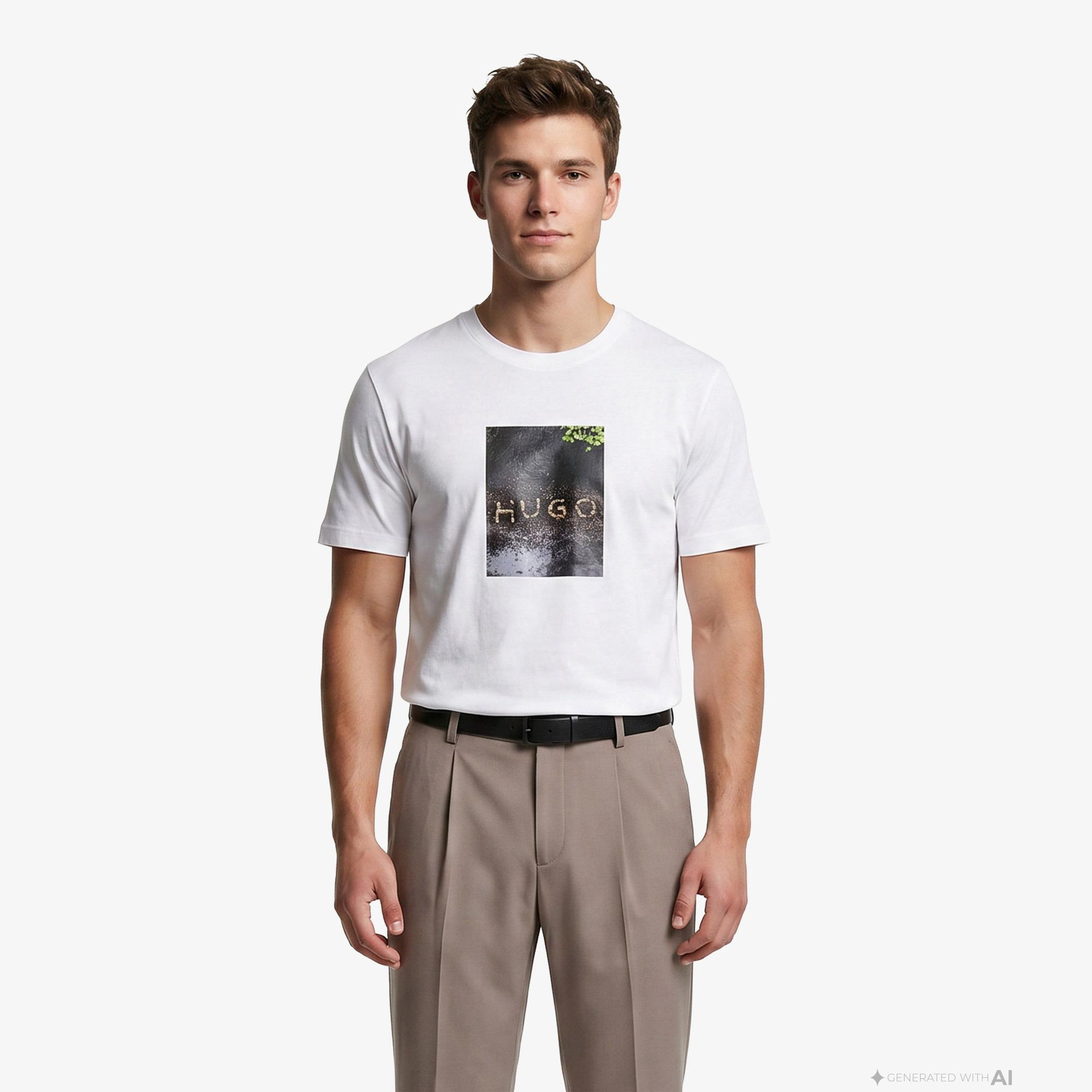 Hugo Doreston Erkek Beyaz T-Shirt