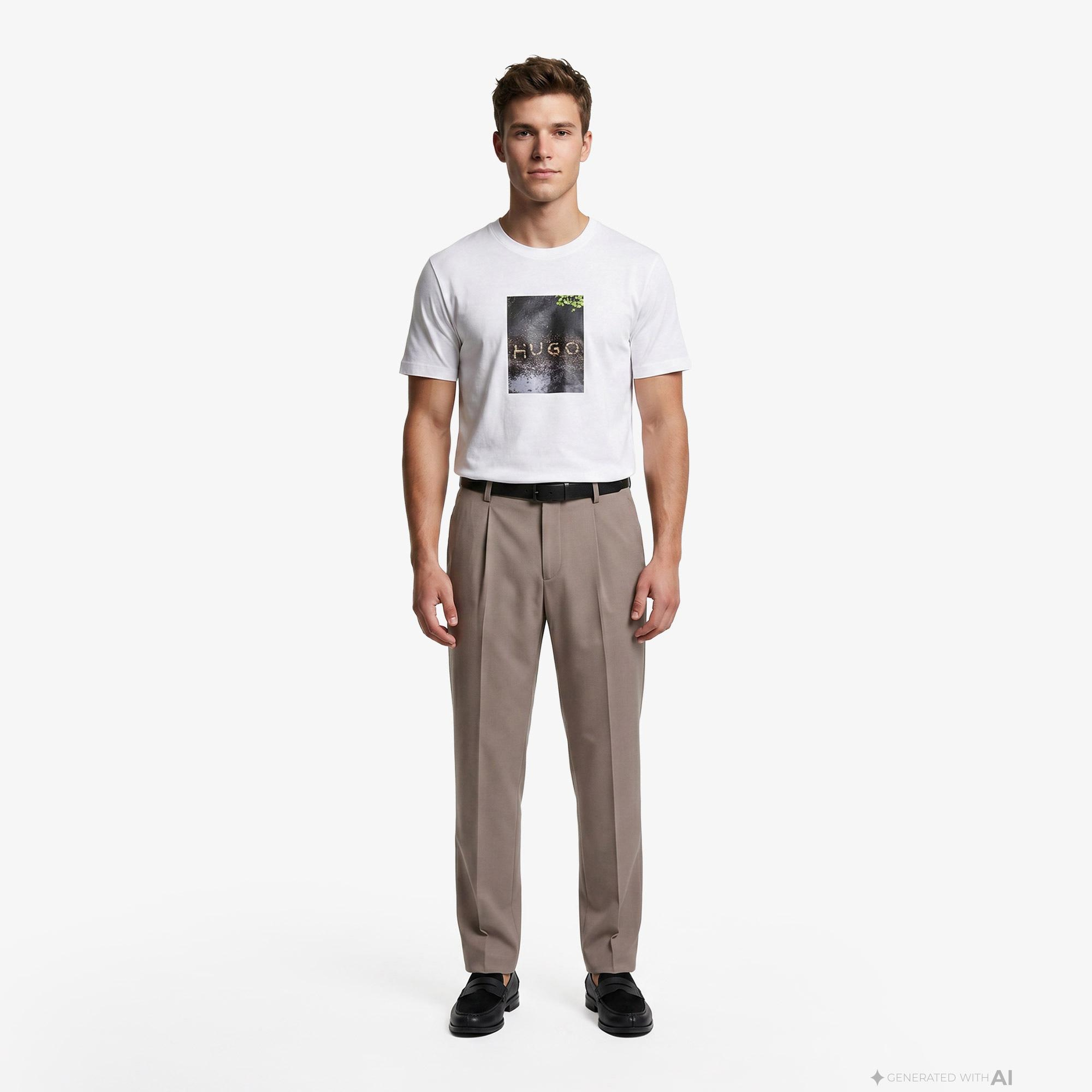 Hugo Doreston Erkek Beyaz T-Shirt