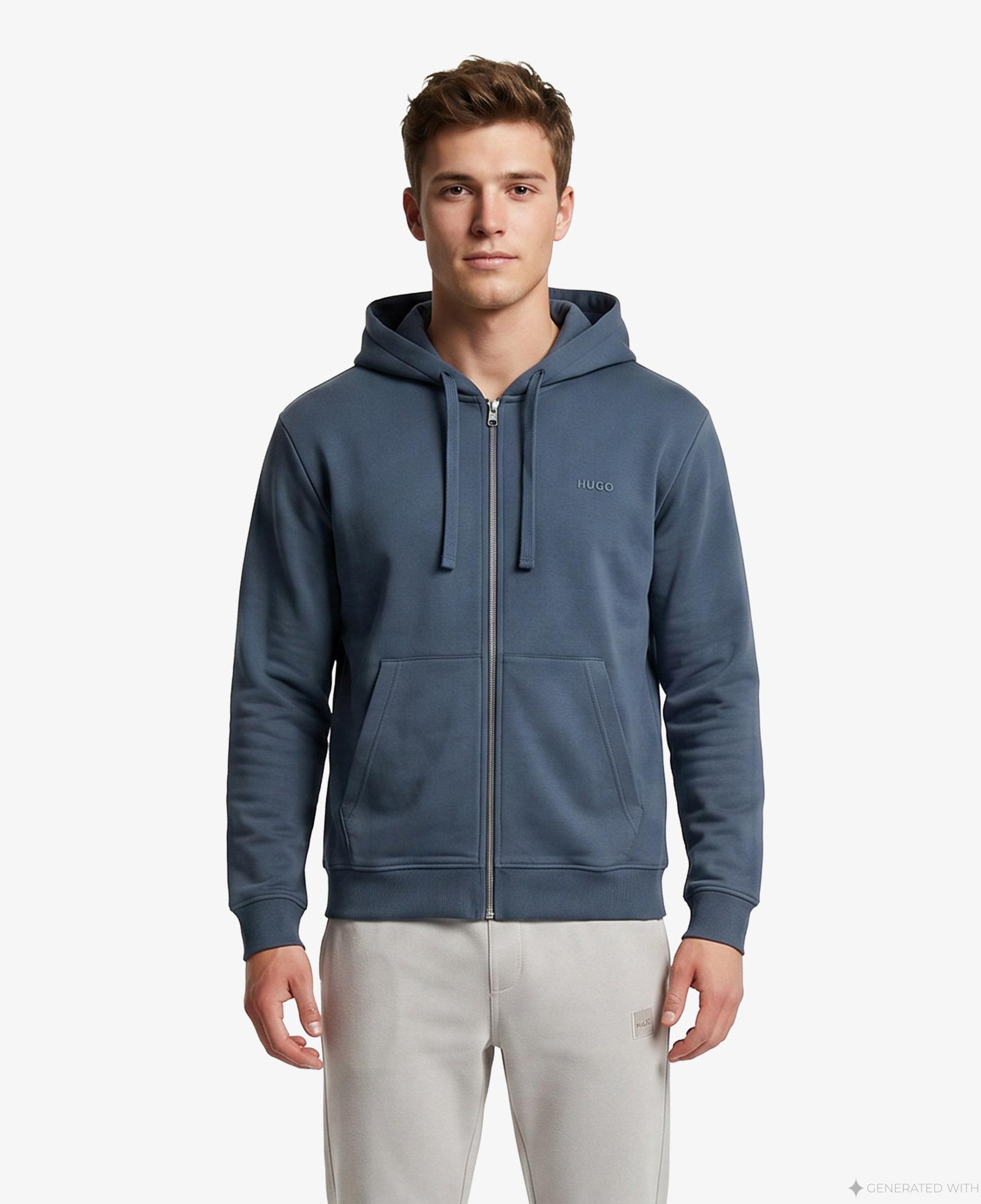Hugo Dapo Fermuarlı Erkek Mavi Sweatshirt