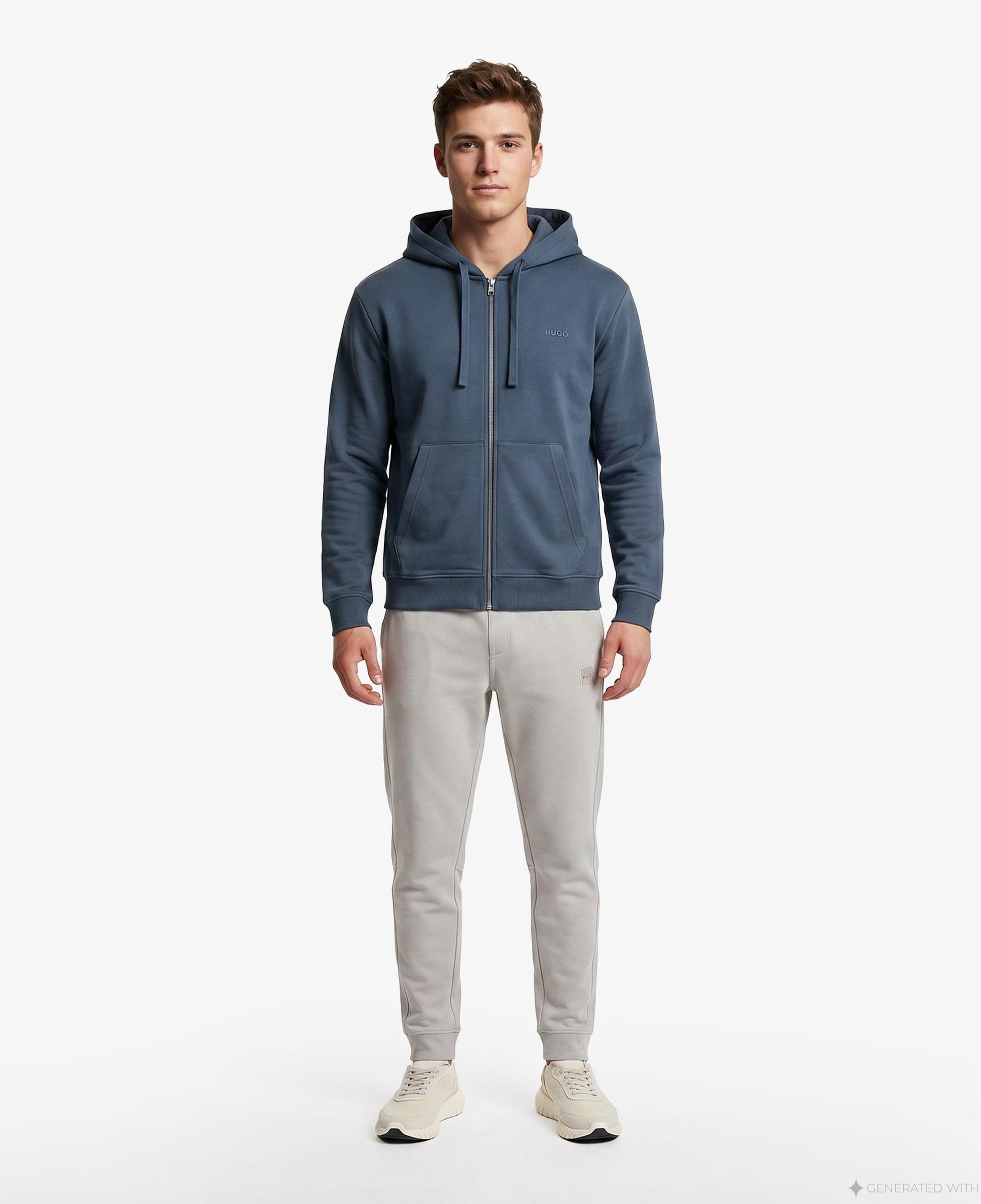 Hugo Dapo Fermuarlı Erkek Mavi Sweatshirt