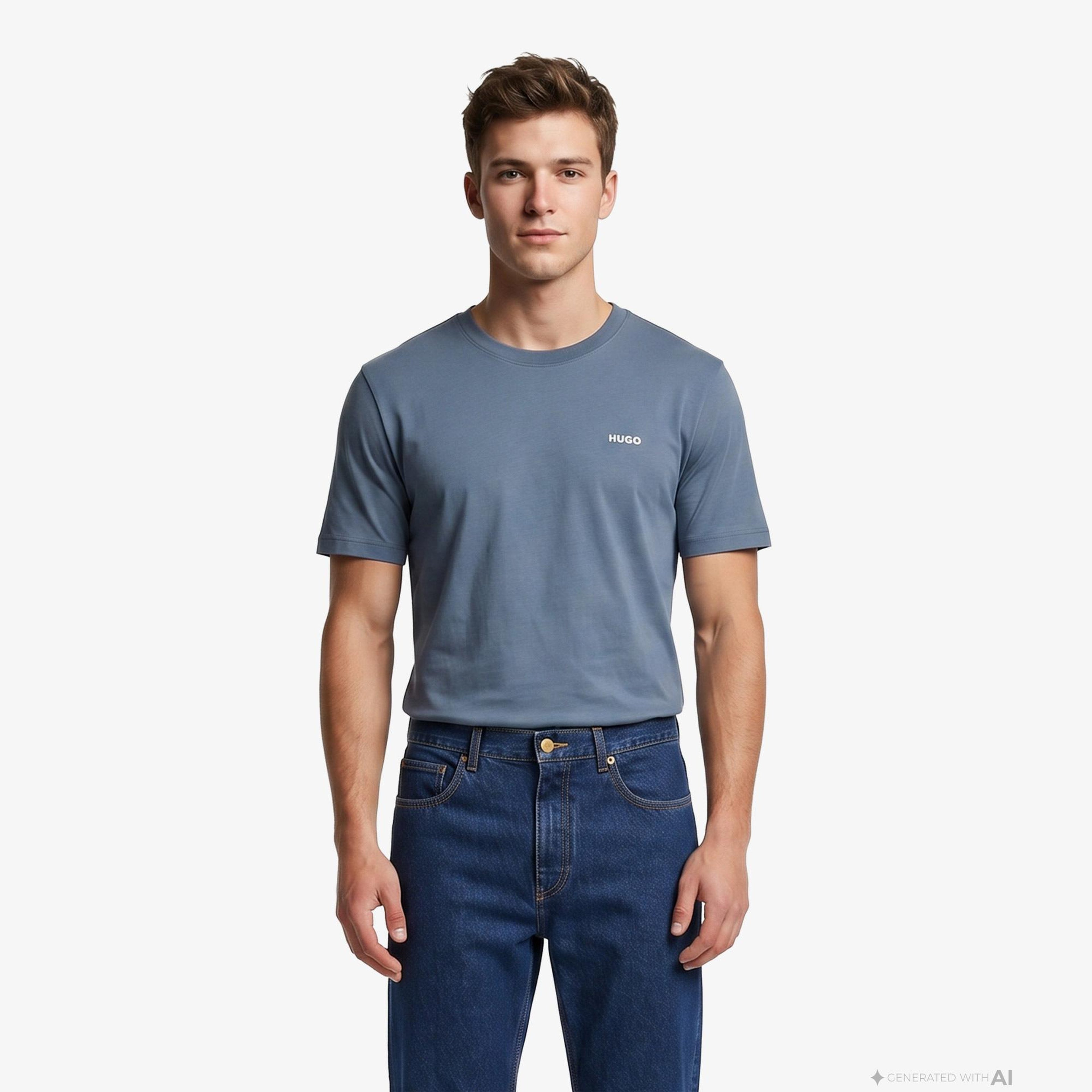 Hugo Dero Erkek Mavi T-Shirt