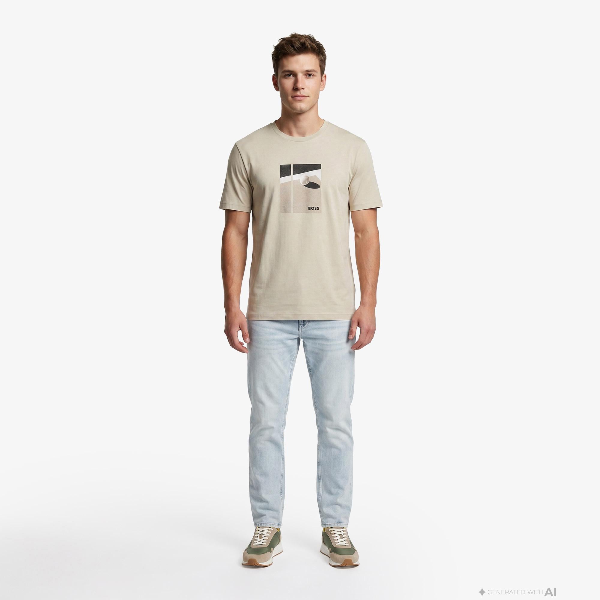Boss Join Relaxed Erkek Bej T-Shirt