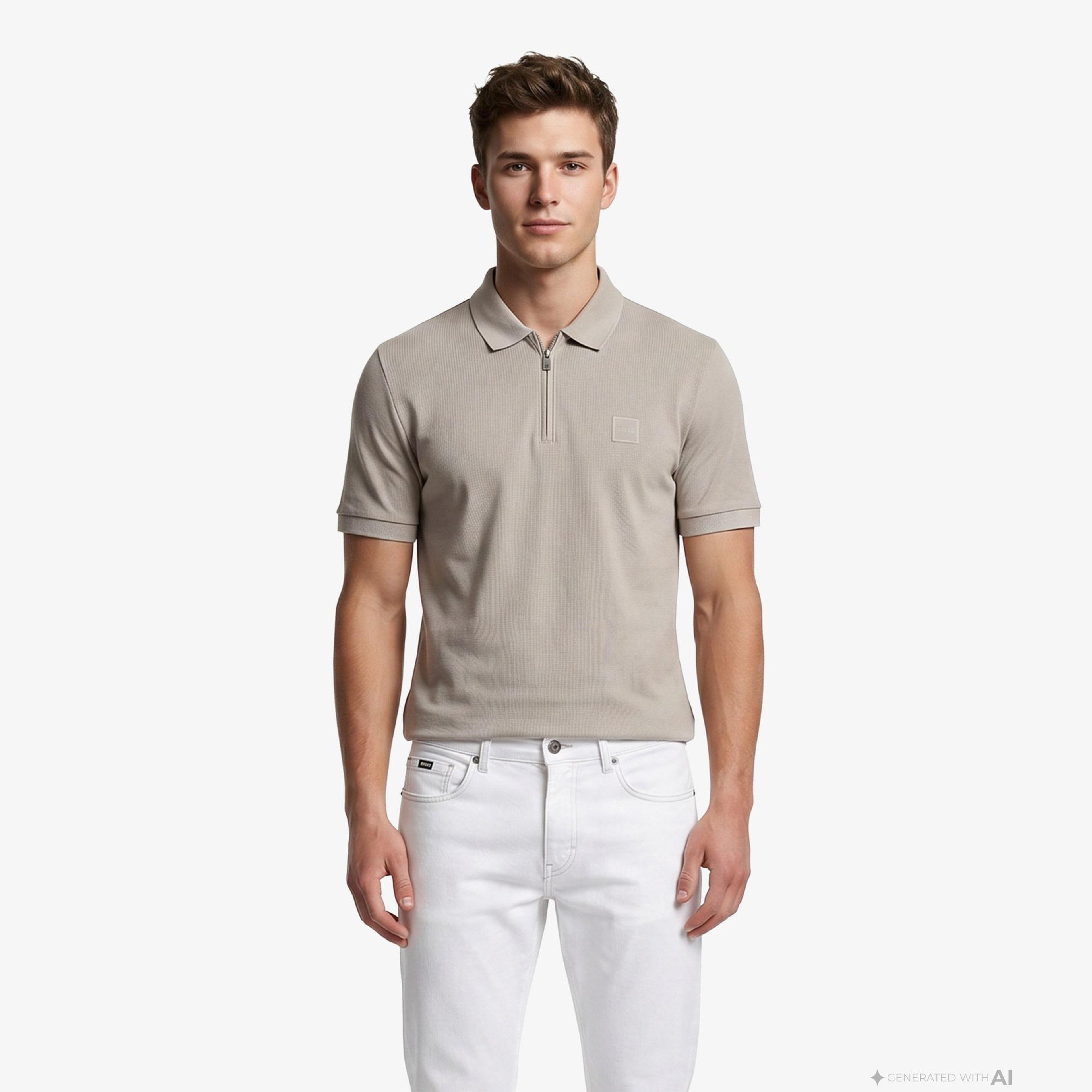 Boss Passerzip Erkek Gri Polo