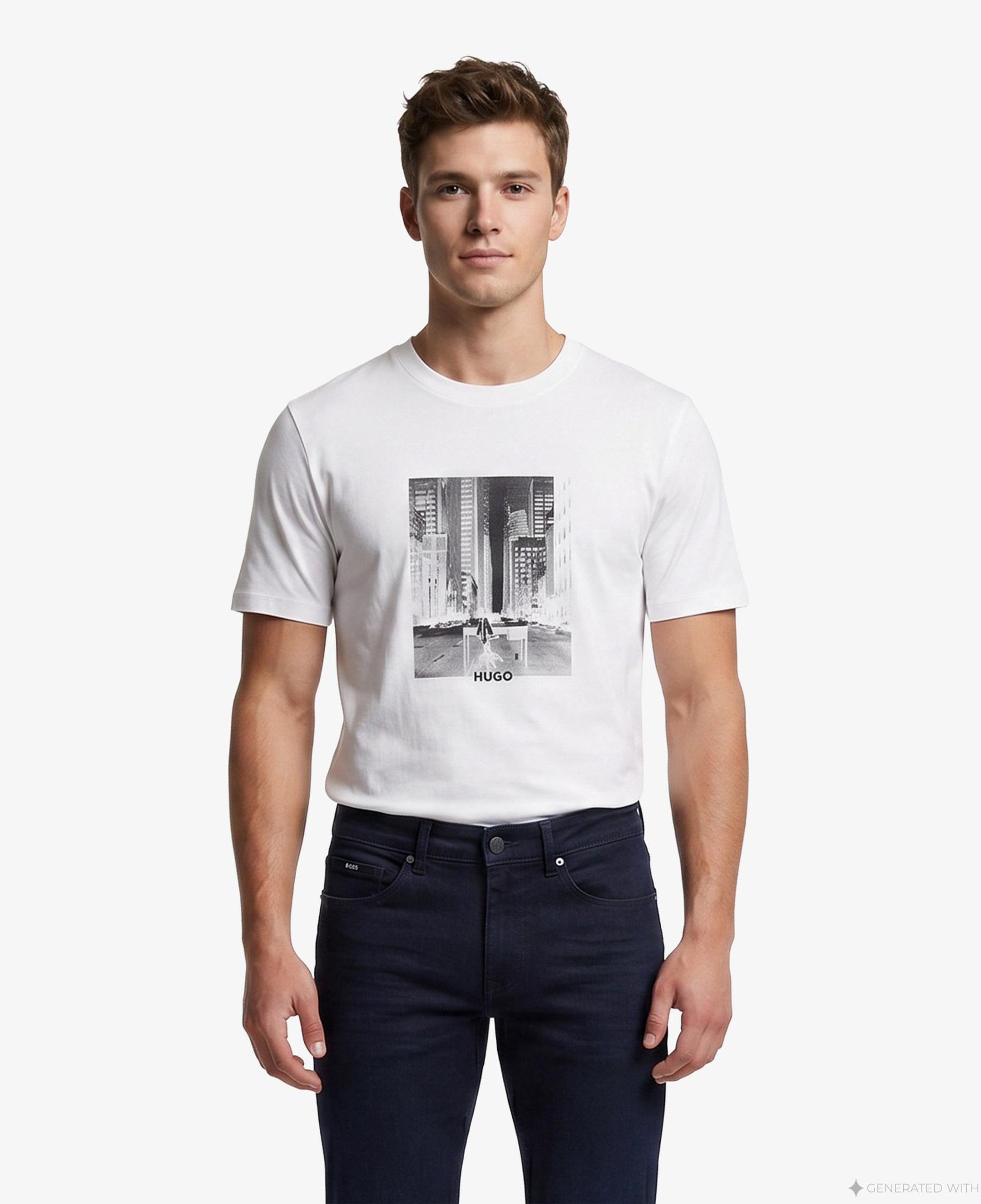 Hugo Deyss Erkek Beyaz T-Shirt