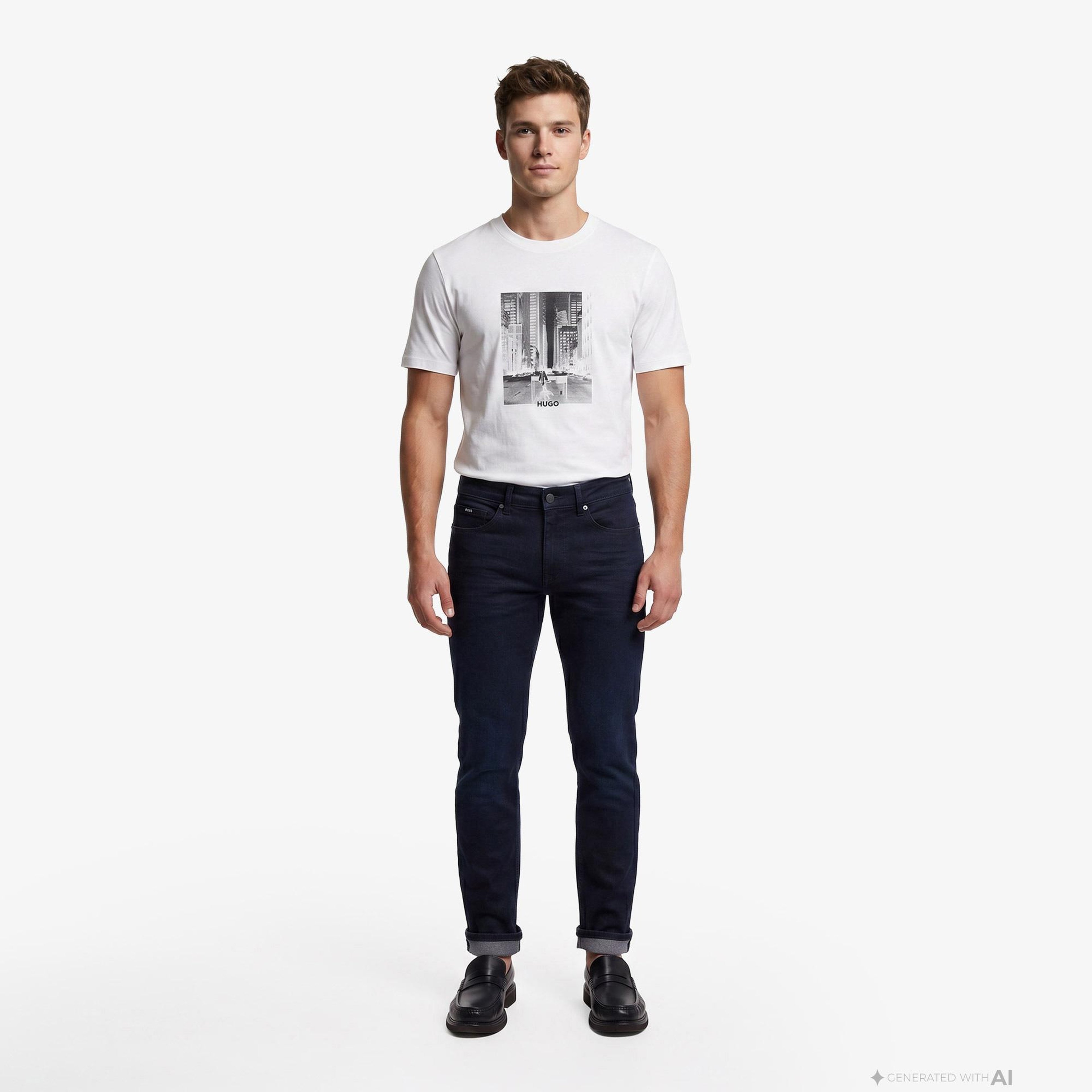 Hugo Deyss Erkek Beyaz T-Shirt